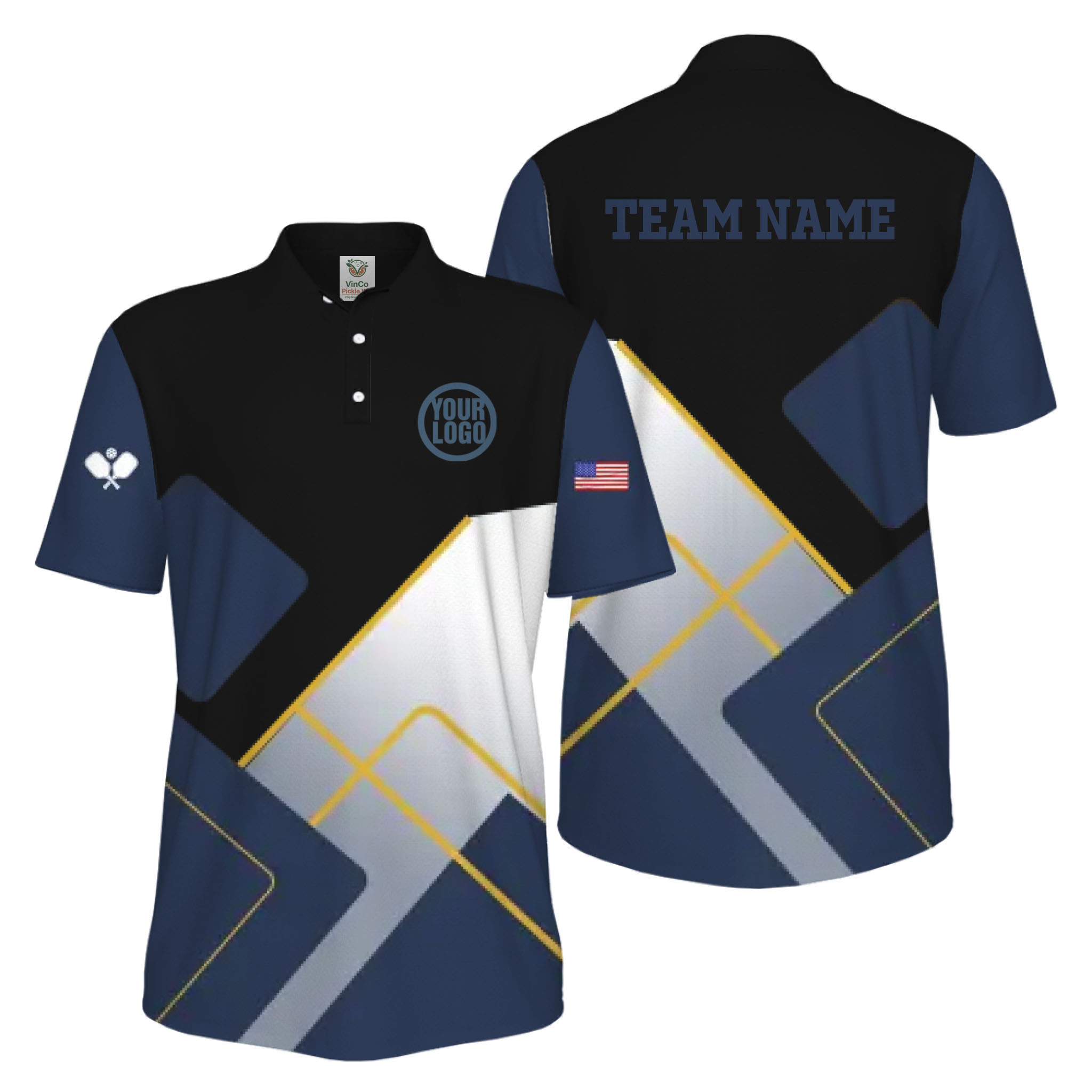 Picklewin Custom Sport Logo UV Protection Men Polo Shirt Bulk Price