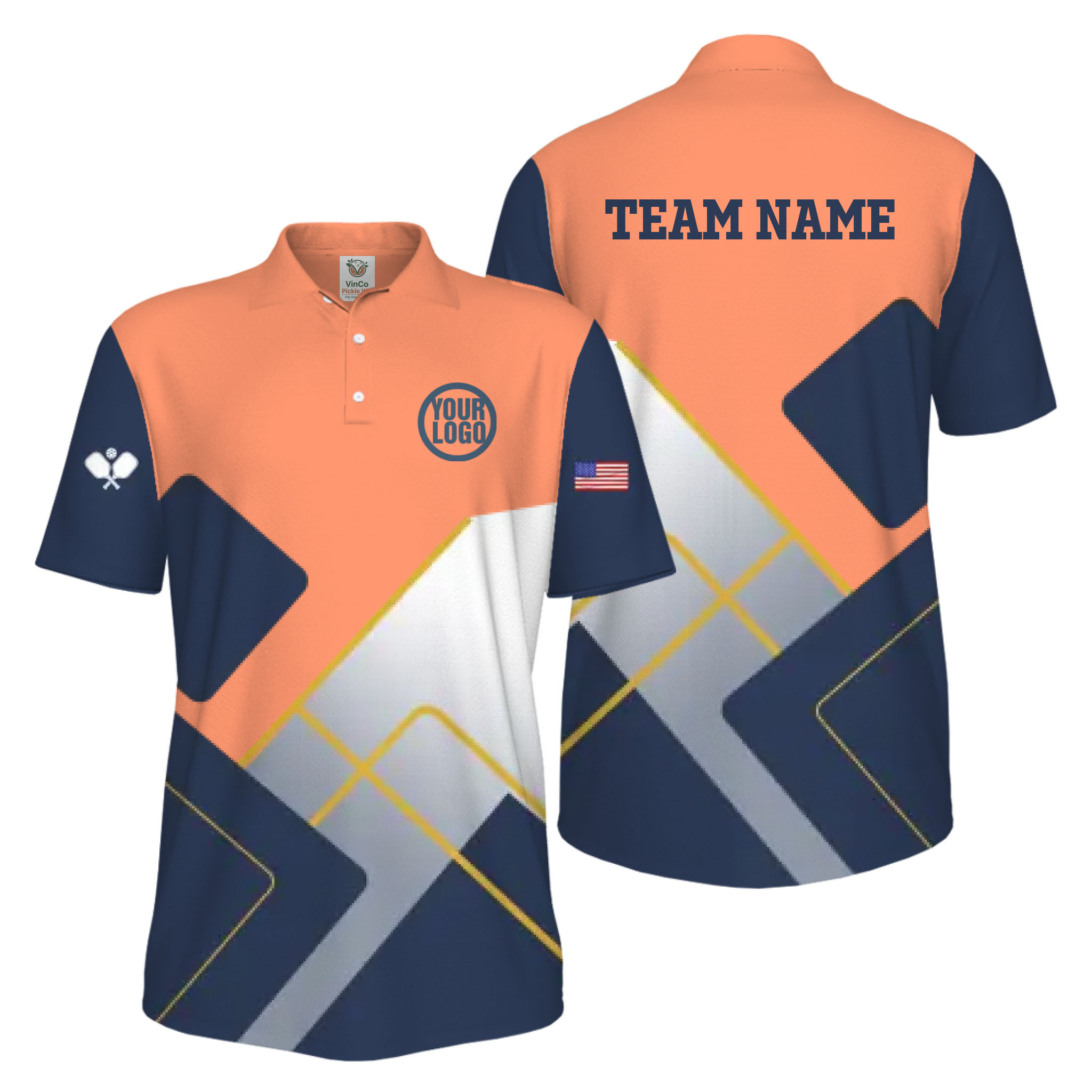 Picklewin Custom Sport Logo UV Protection Men Polo Shirt Bulk Price