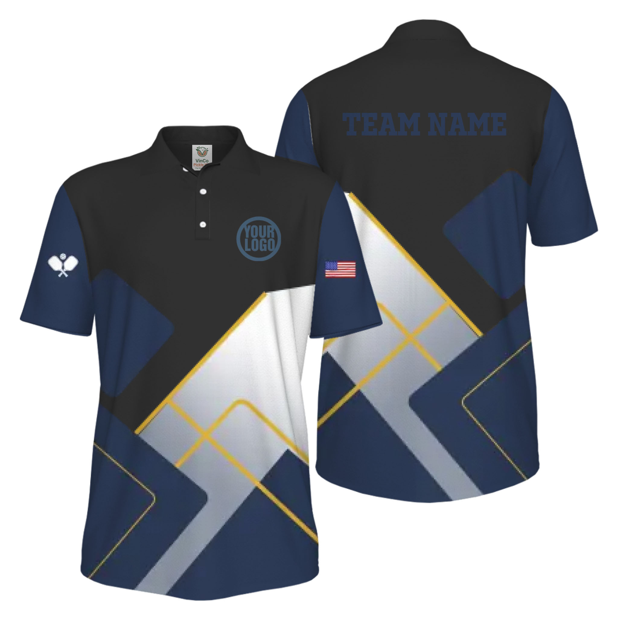 Picklewin Custom Sport Logo UV Protection Men Polo Shirt Bulk Price