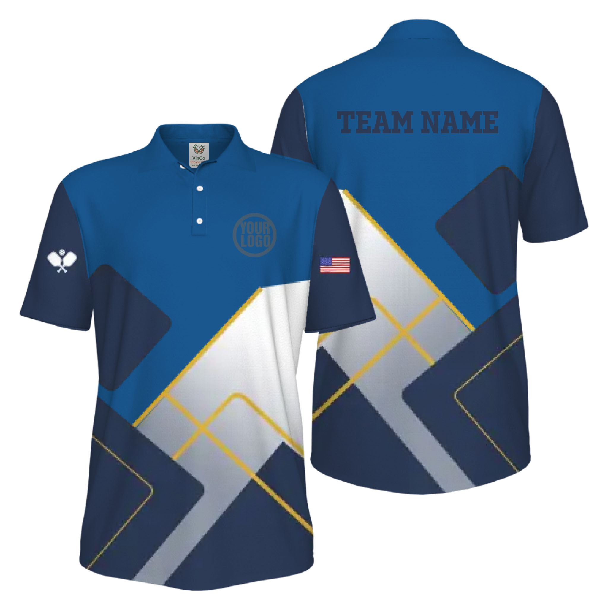 Picklewin Custom Sport Logo UV Protection Men Polo Shirt Bulk Price