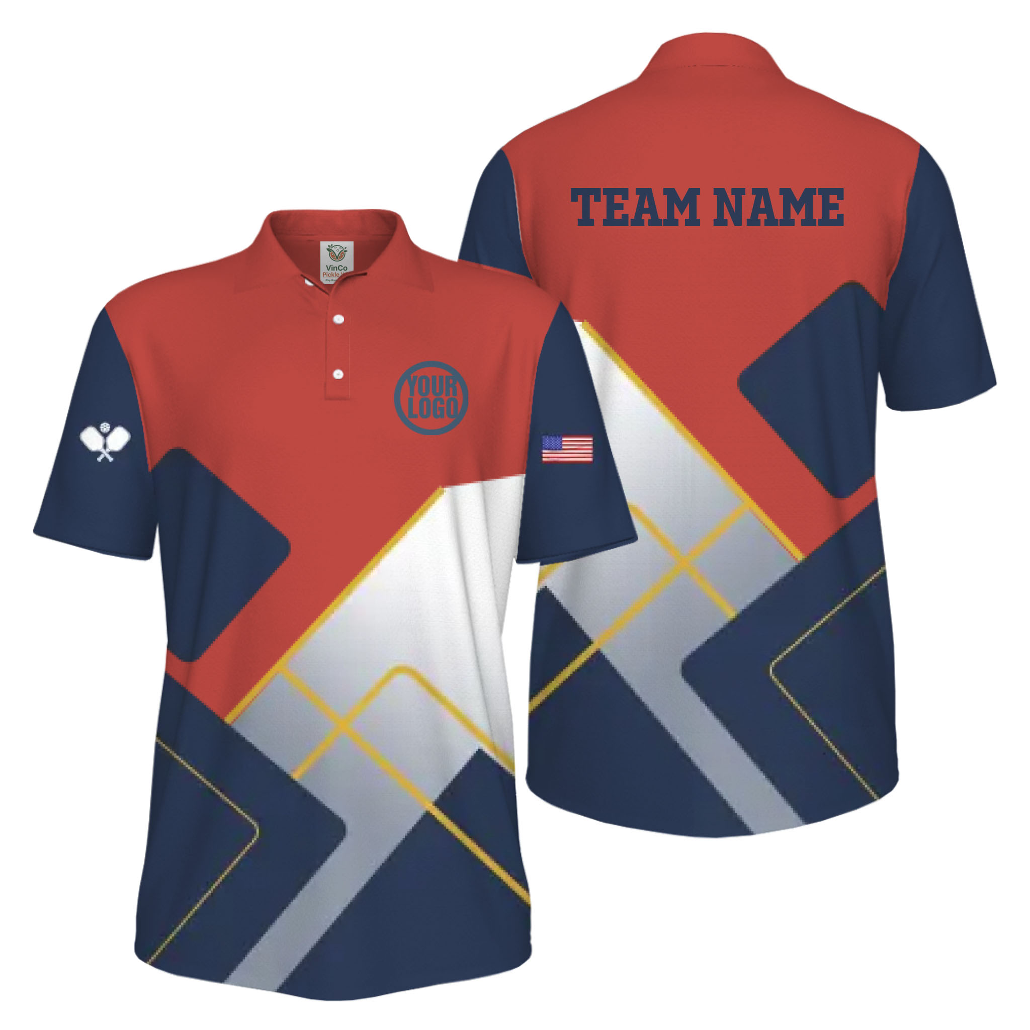 Picklewin Custom Sport Logo UV Protection Men Polo Shirt Bulk Price