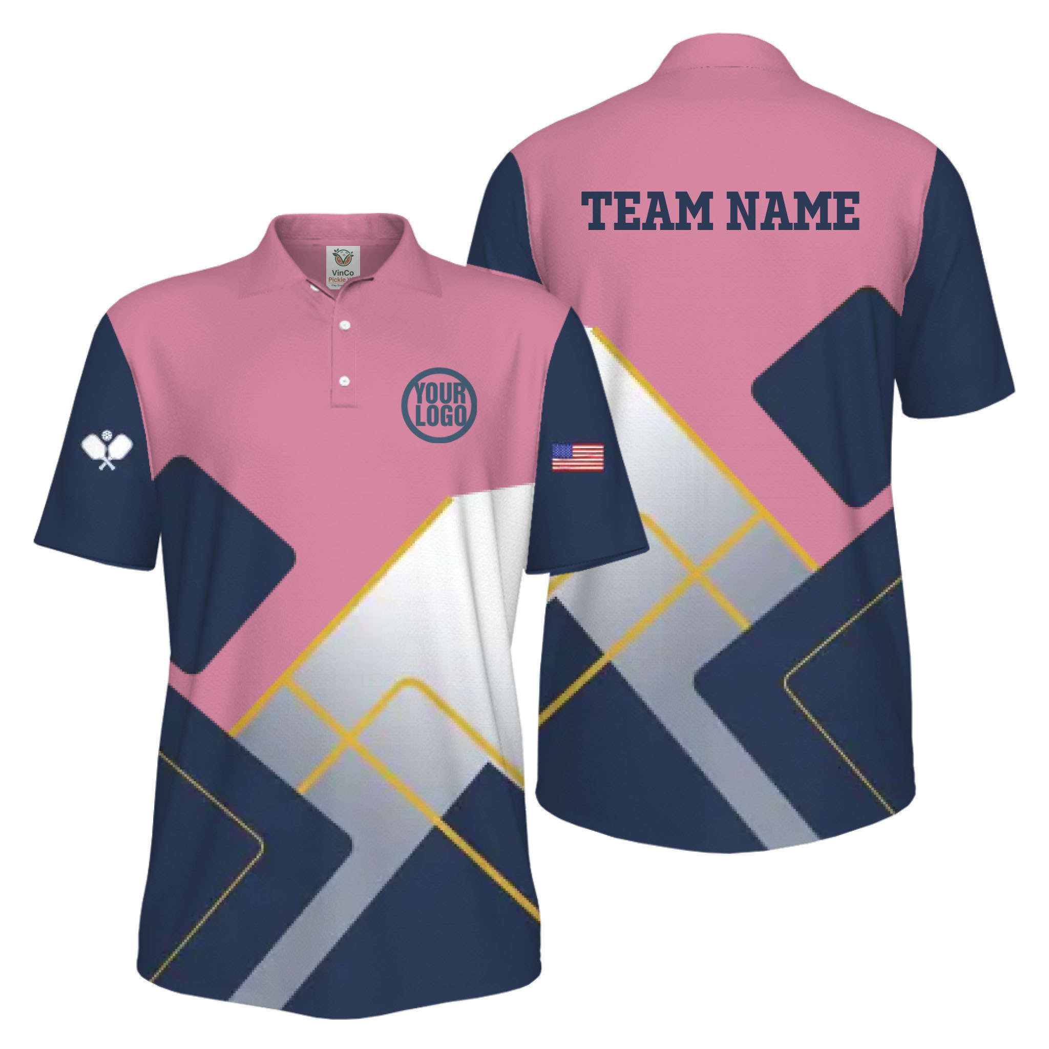 Picklewin Custom Sport Logo UV Protection Men Polo Shirt Bulk Price