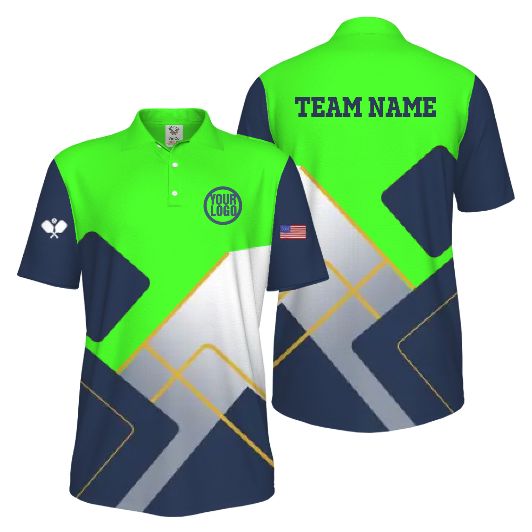 Picklewin Custom Sport Logo UV Protection Men Polo Shirt Bulk Price