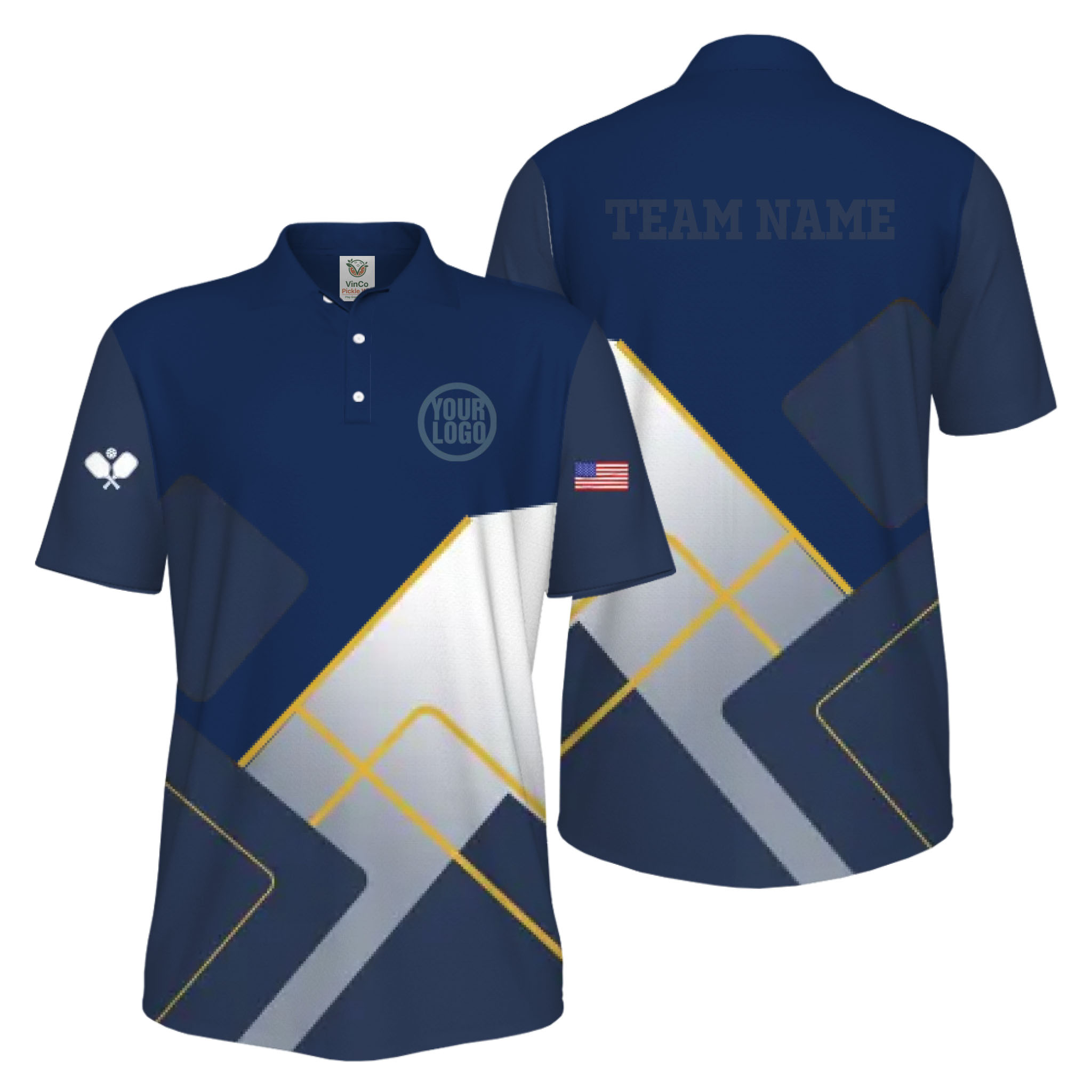Picklewin Custom Sport Logo UV Protection Men Polo Shirt Bulk Price