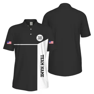 Picklewin Custom Sport Team Performance Patriotic UV Protection Men Polo Shirts – alternate
