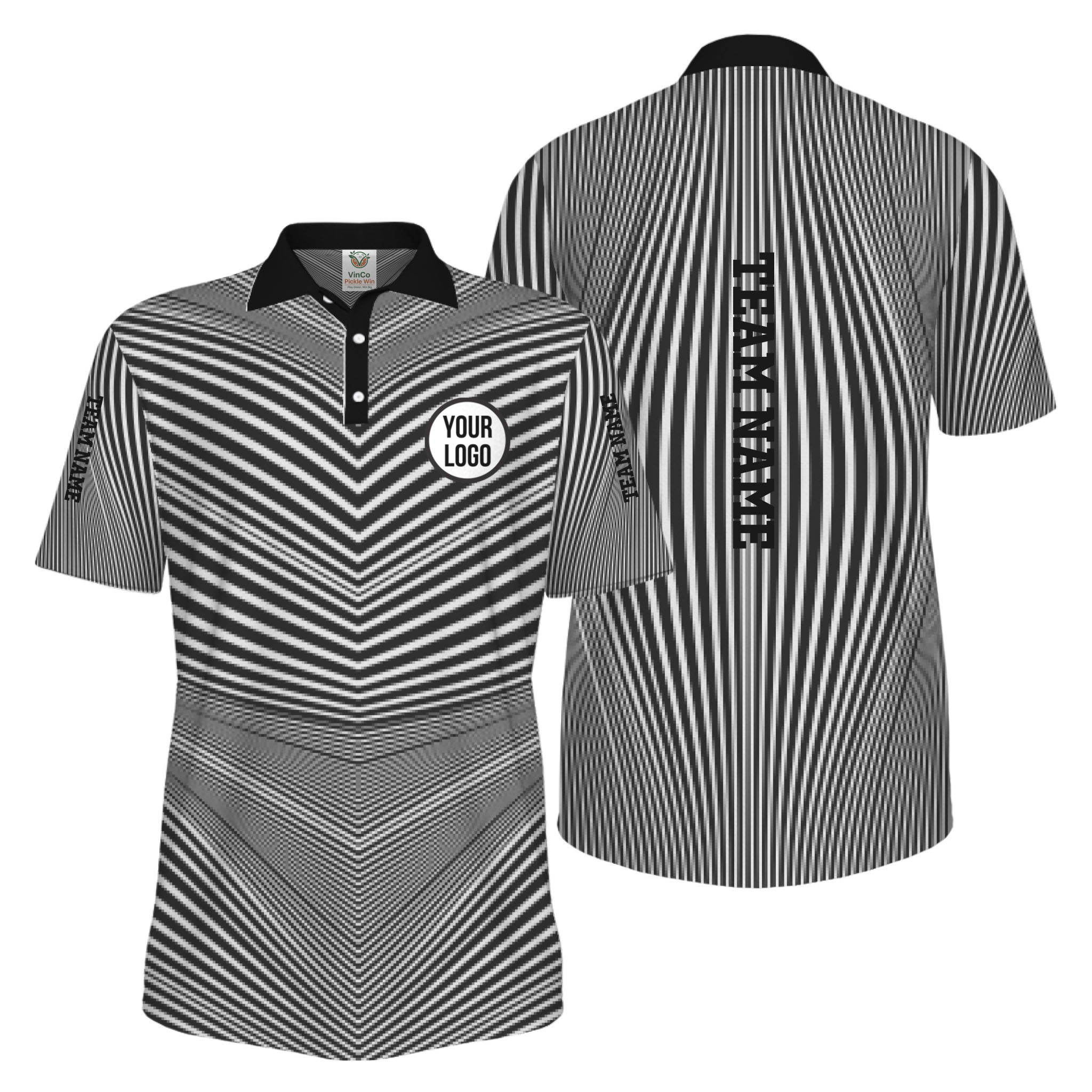 Picklewin Custom Team Logo Performance Athletic UV Protection Polo Shirt