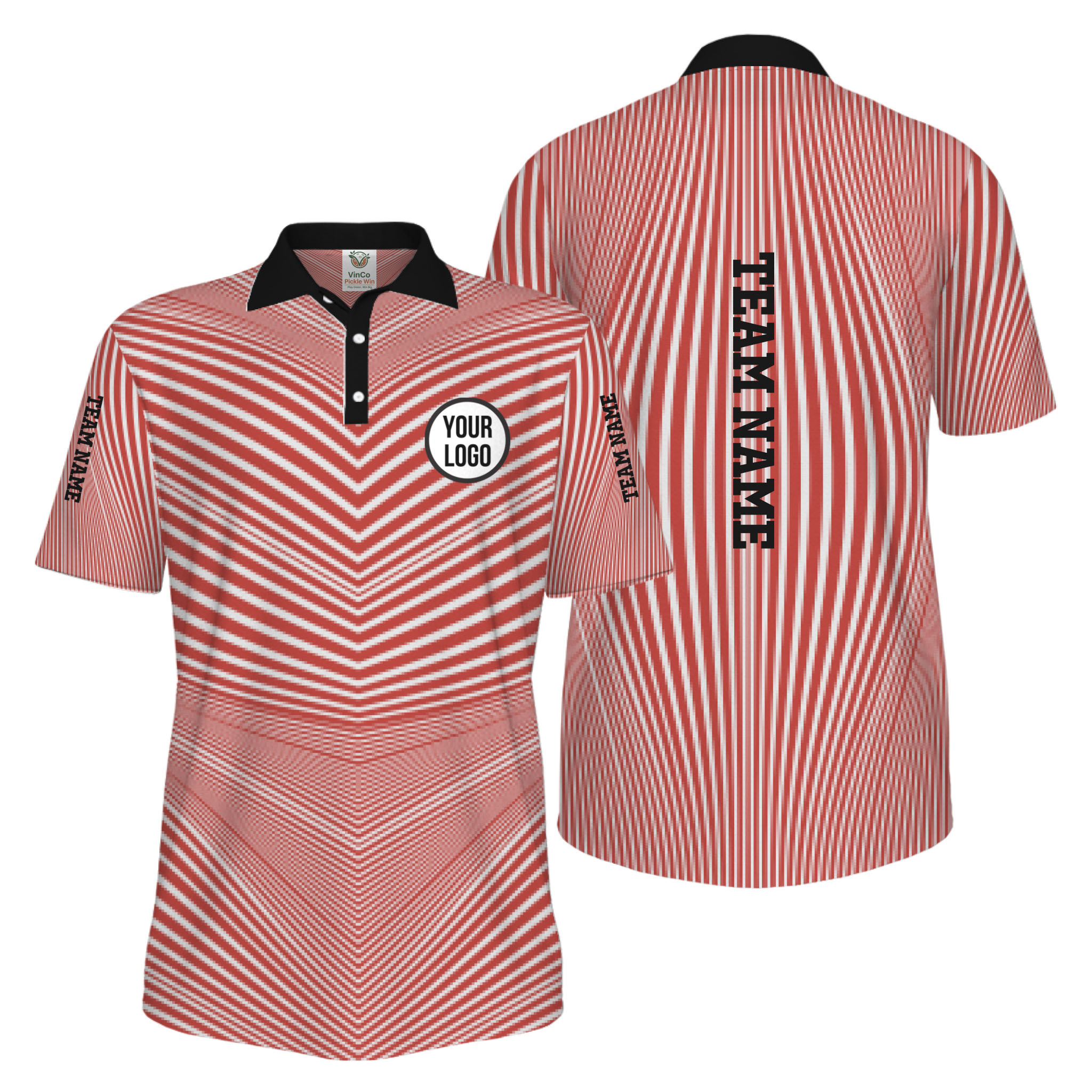 Picklewin Custom Team Logo Performance Athletic UV Protection Polo Shirt