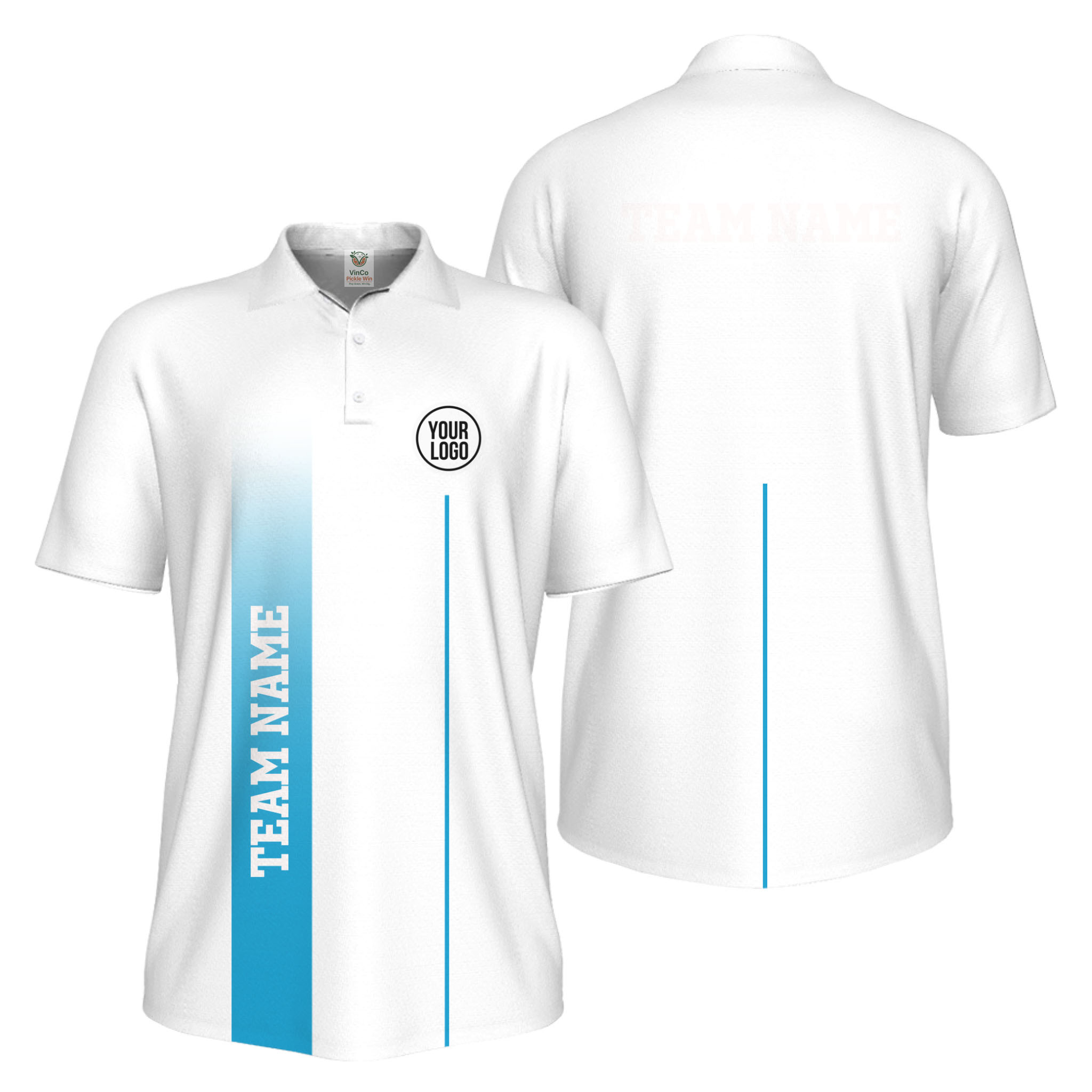 Picklewin Custom Team Logo Performance Sports Men Polo Shirt Live Preview 