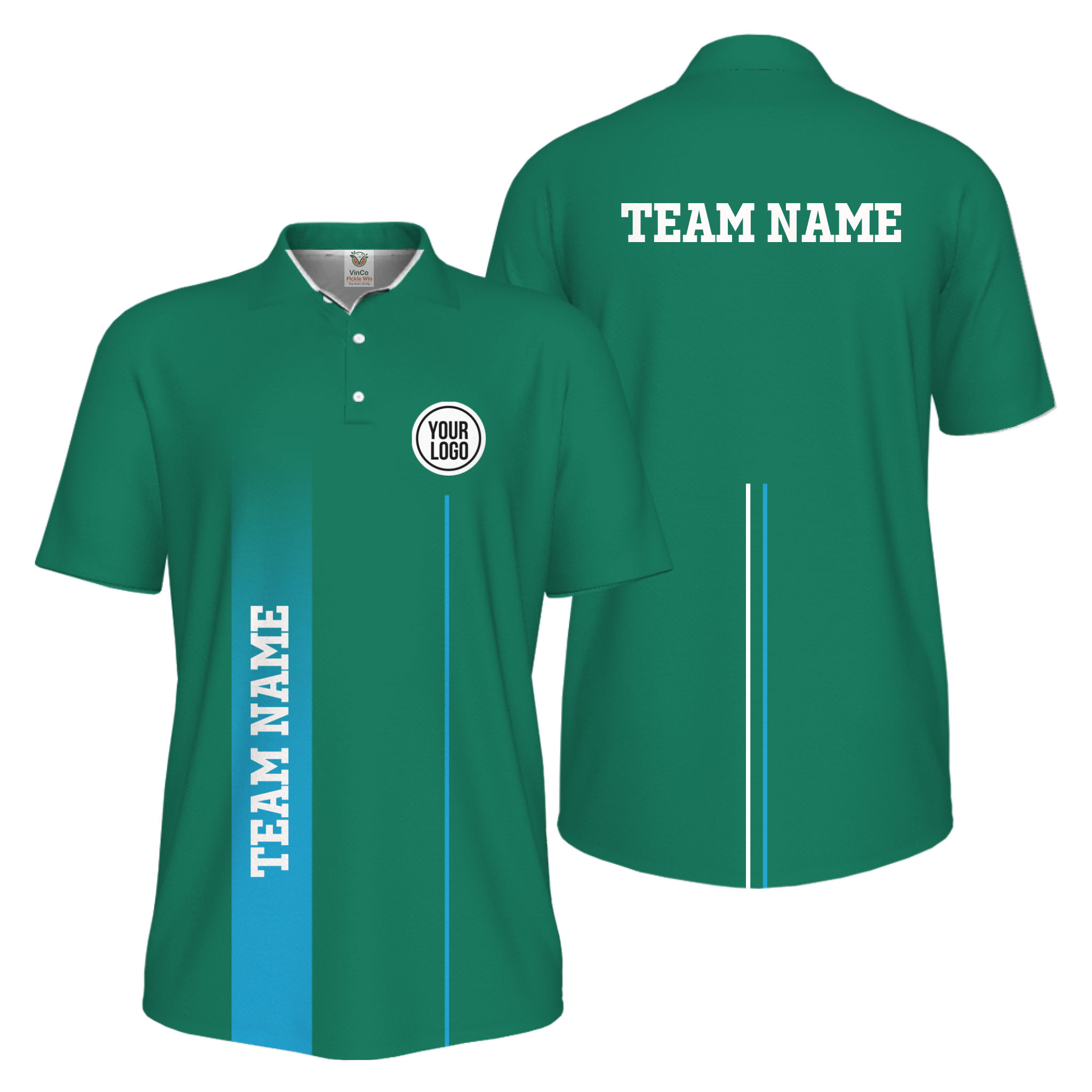Picklewin Custom Team Logo Performance Sports Men Polo Shirt Live Preview 