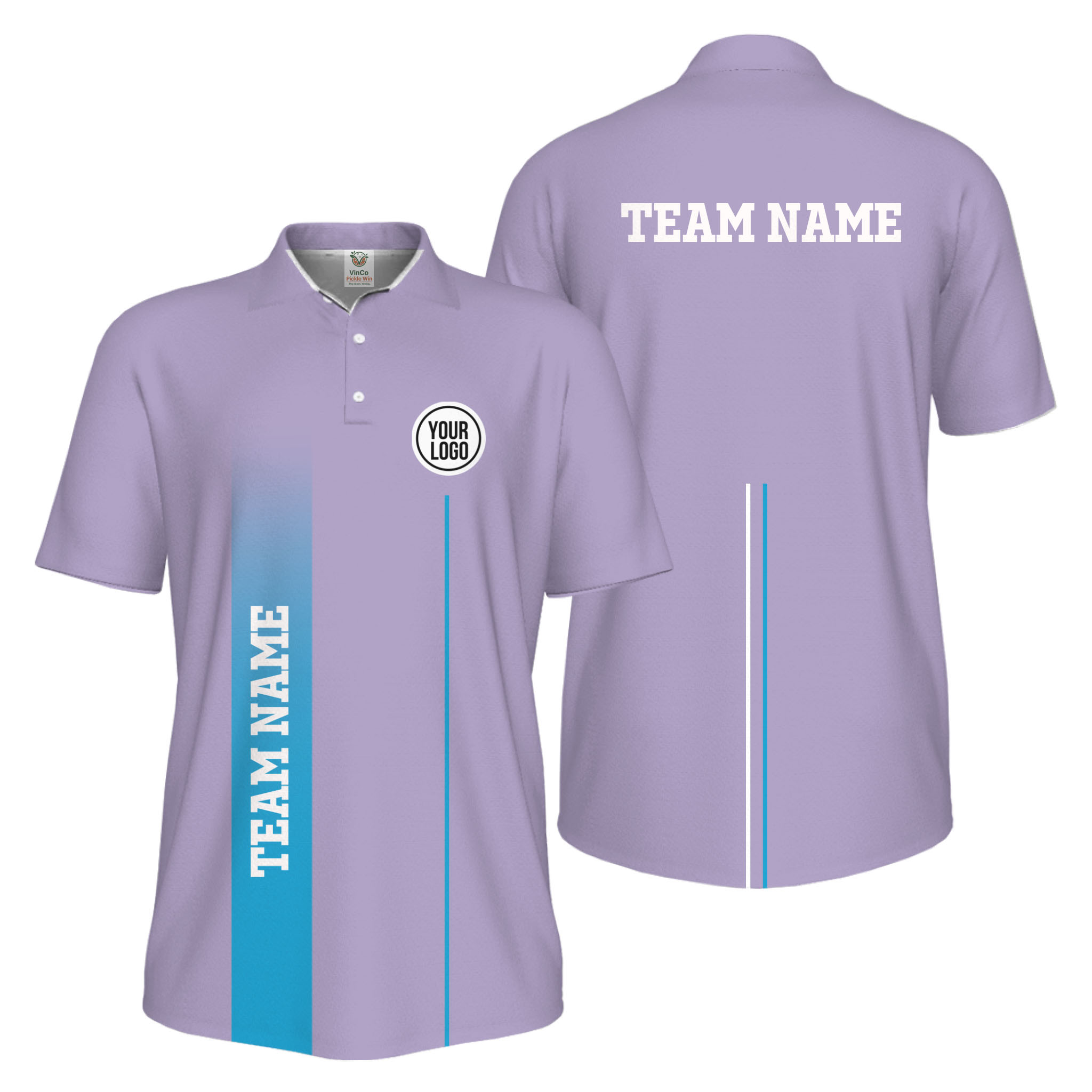 Picklewin Custom Team Logo Performance Sports Men Polo Shirt Live Preview 