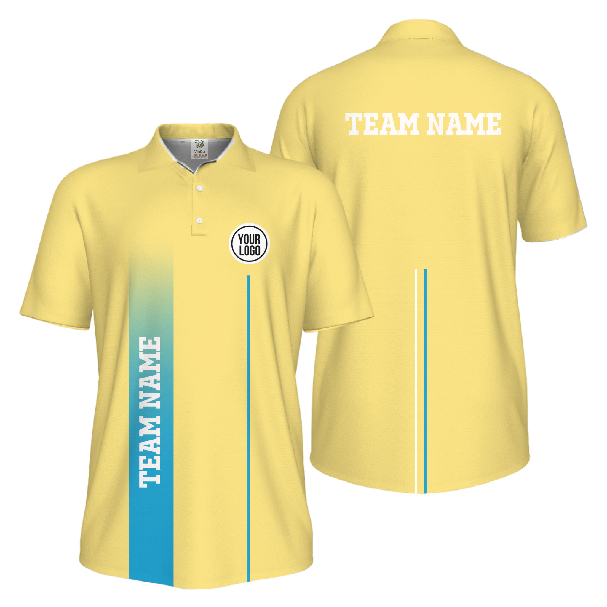 Picklewin Custom Team Logo Performance Sports Men Polo Shirt Live Preview 