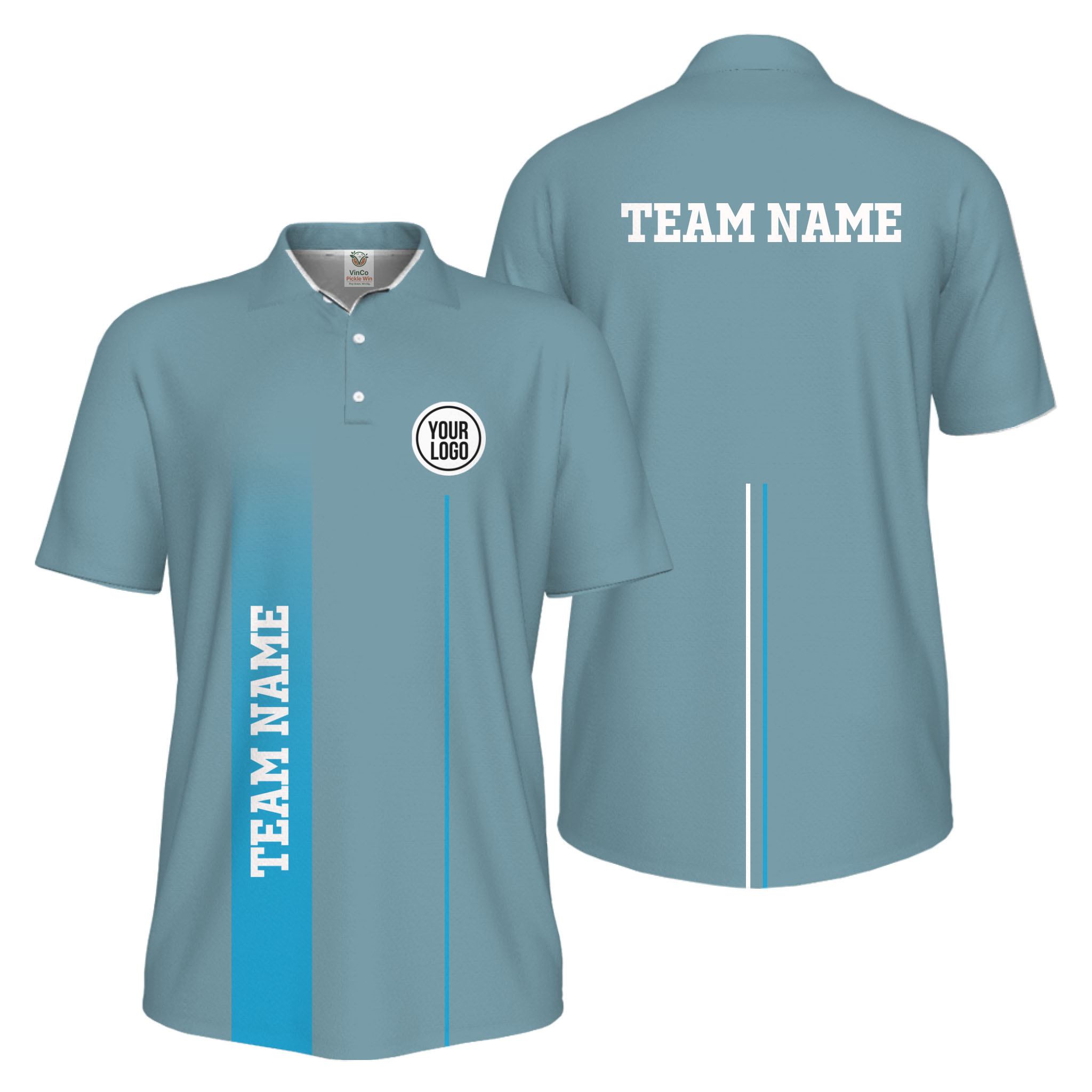 Picklewin Custom Team Logo Performance Sports Men Polo Shirt Live Preview 
