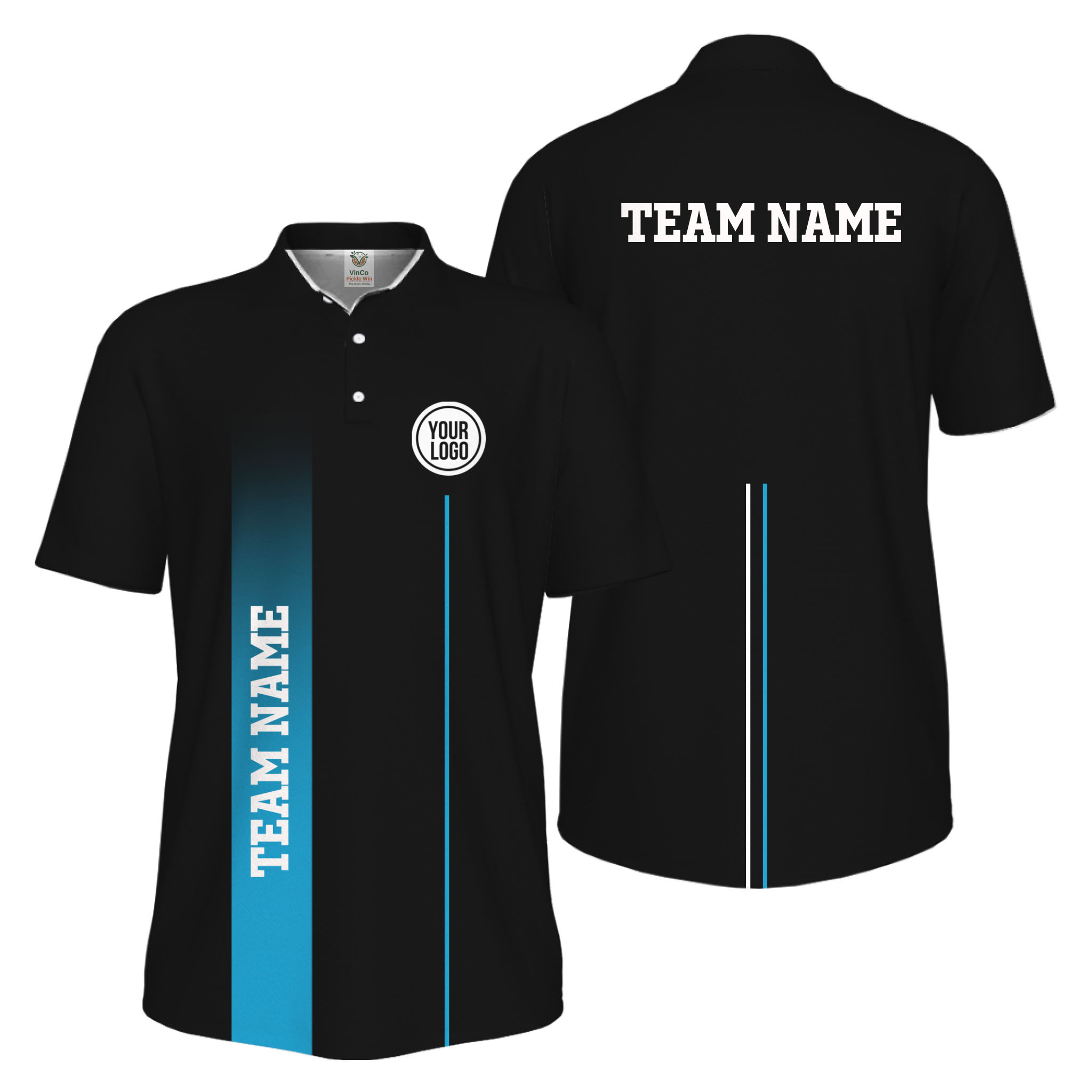 Picklewin Custom Team Logo Performance Sports Men Polo Shirt Live Preview 