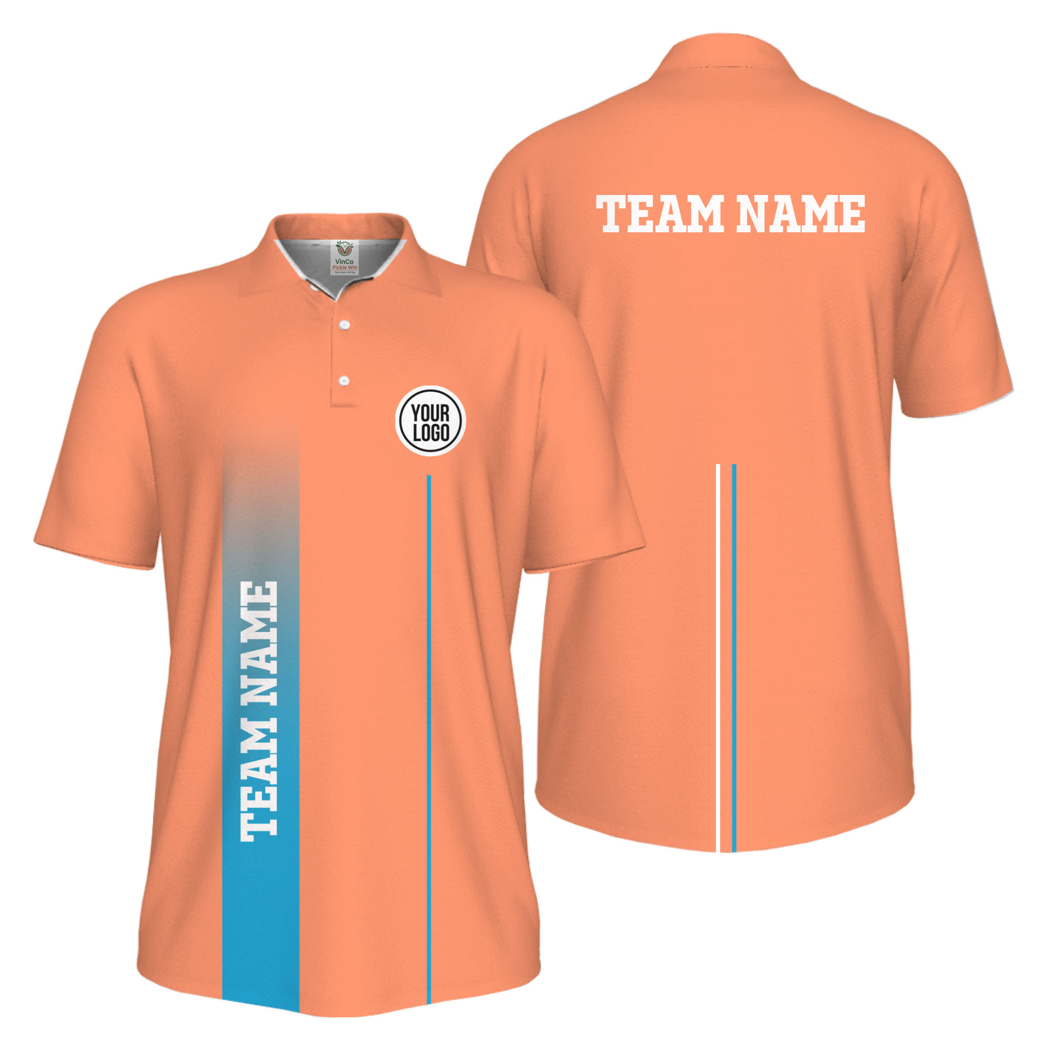 Picklewin Custom Team Logo Performance Sports Men Polo Shirt Live Preview 