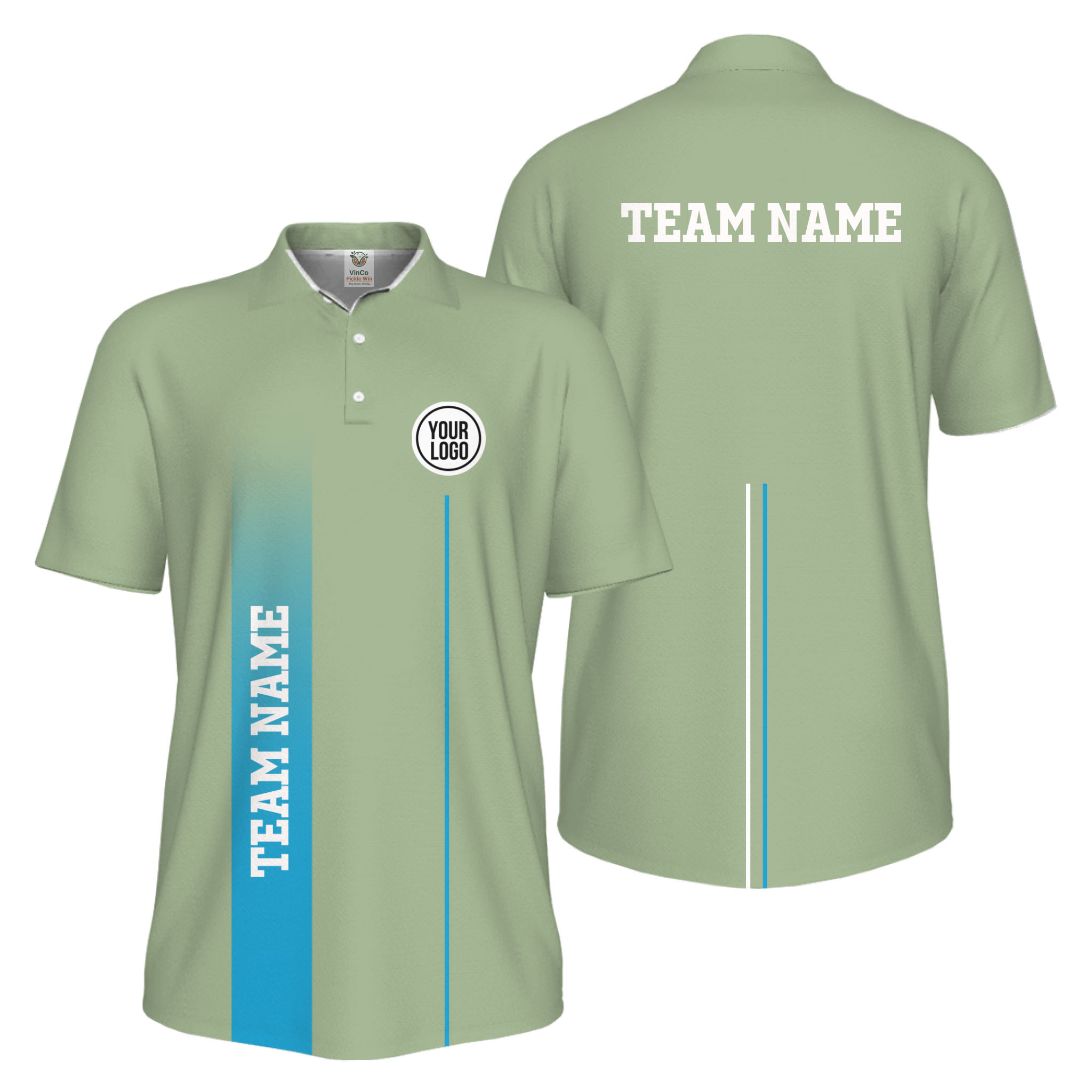 Picklewin Custom Team Logo Performance Sports Men Polo Shirt Live Preview 