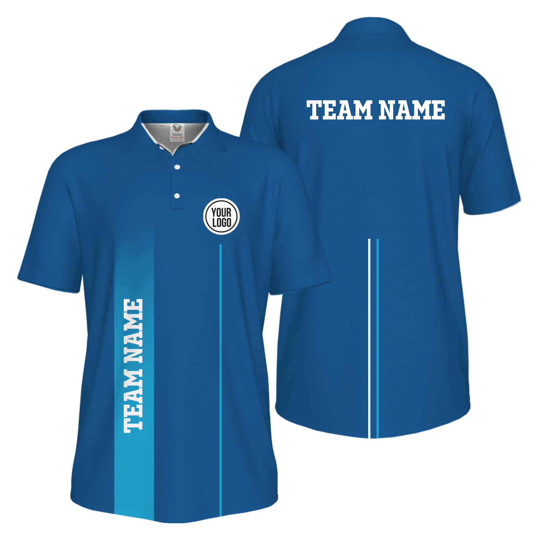 Picklewin Custom Team Logo Performance Sports Men Polo Shirt Live Preview 