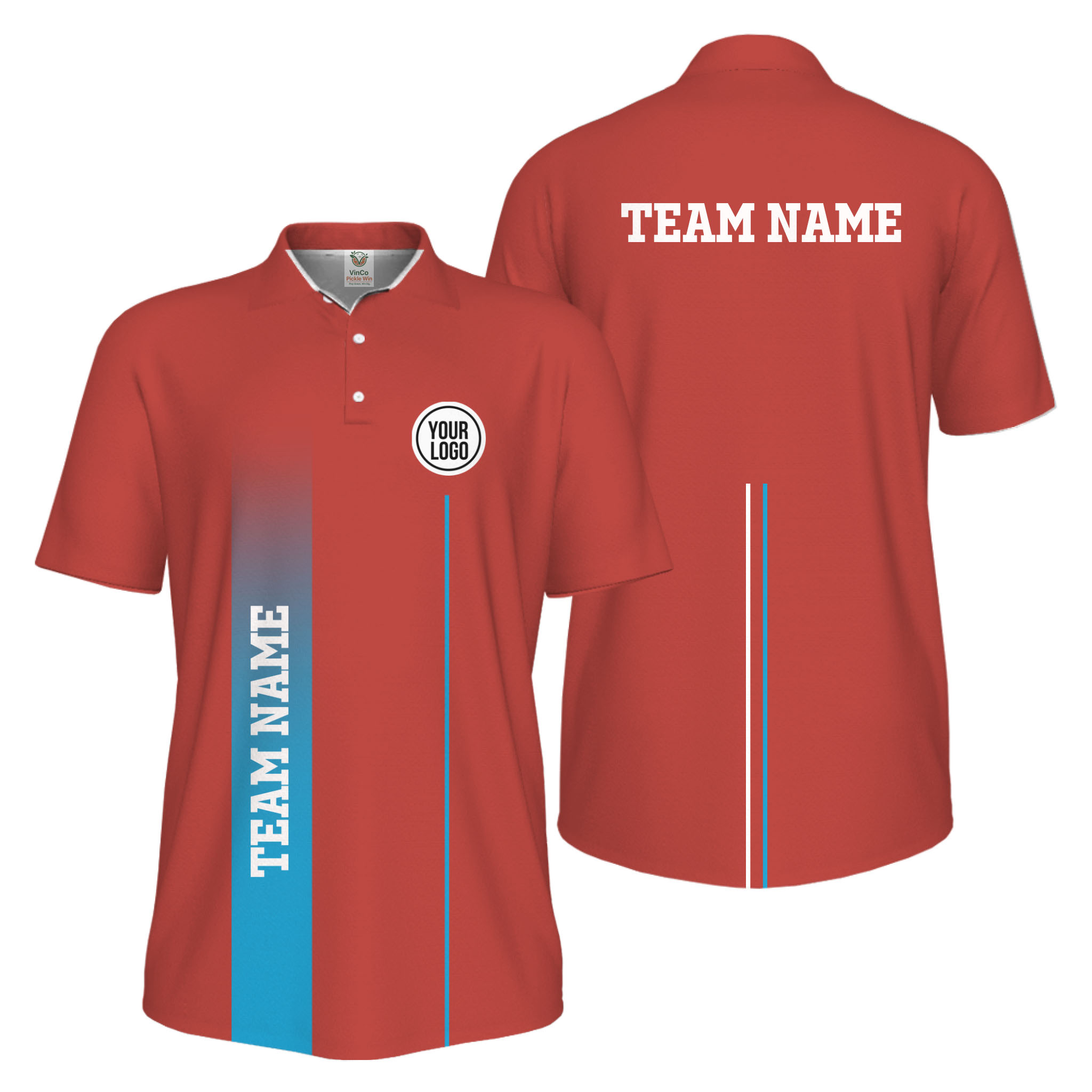 Picklewin Custom Team Logo Performance Sports Men Polo Shirt Live Preview 