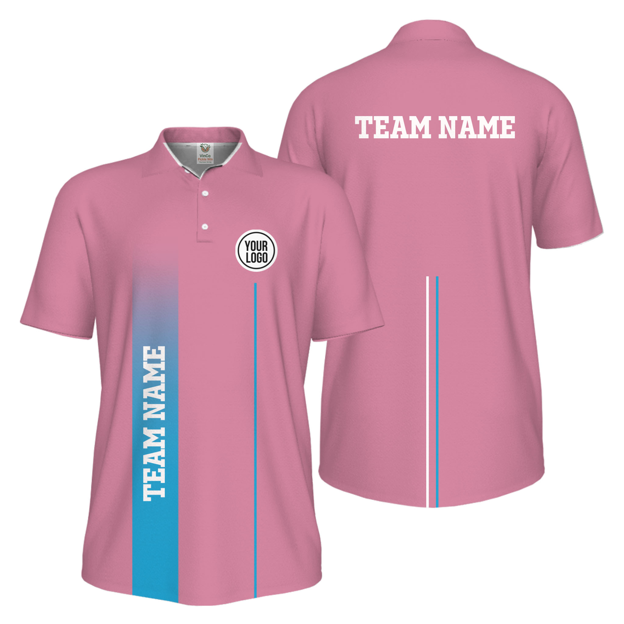 Picklewin Custom Team Logo Performance Sports Men Polo Shirt Live Preview 