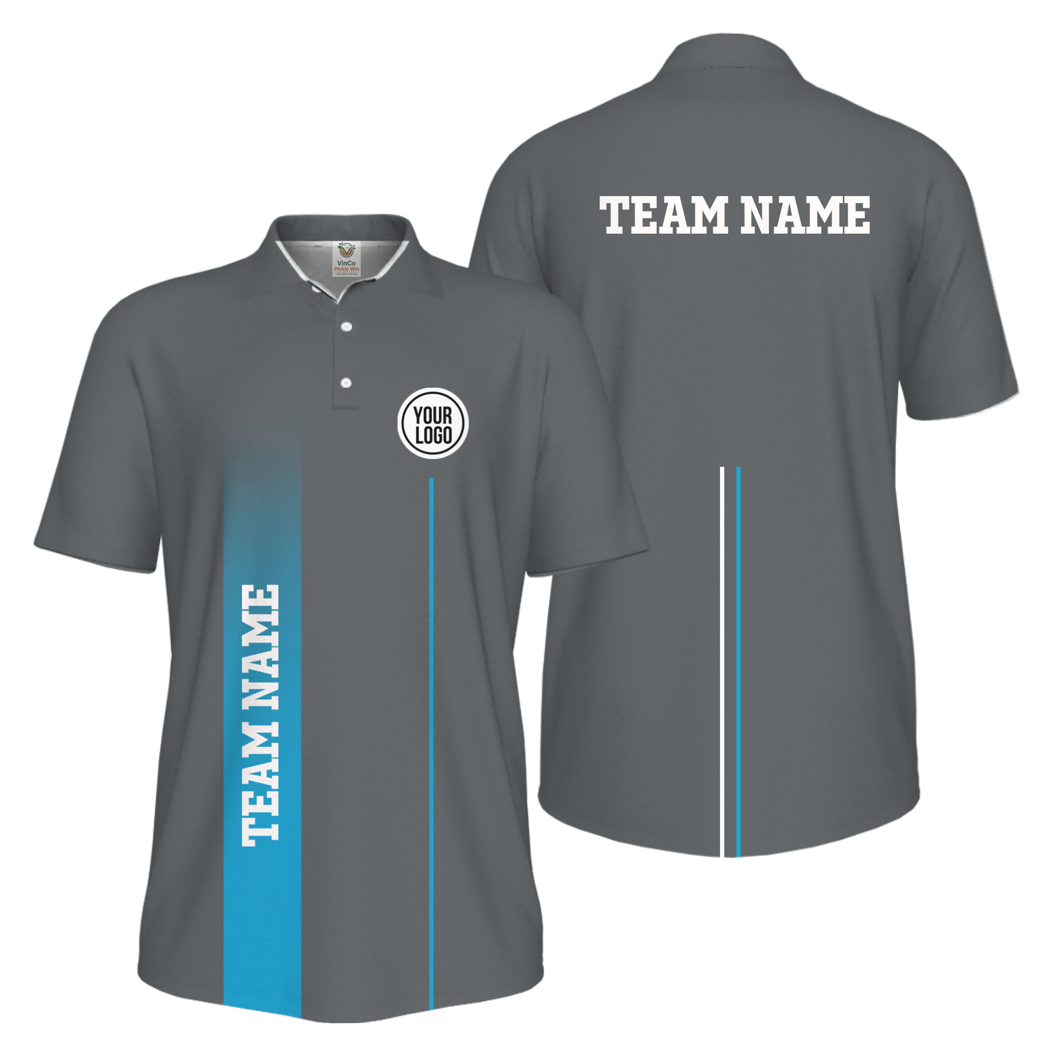Picklewin Custom Team Logo Performance Sports Men Polo Shirt Live Preview 