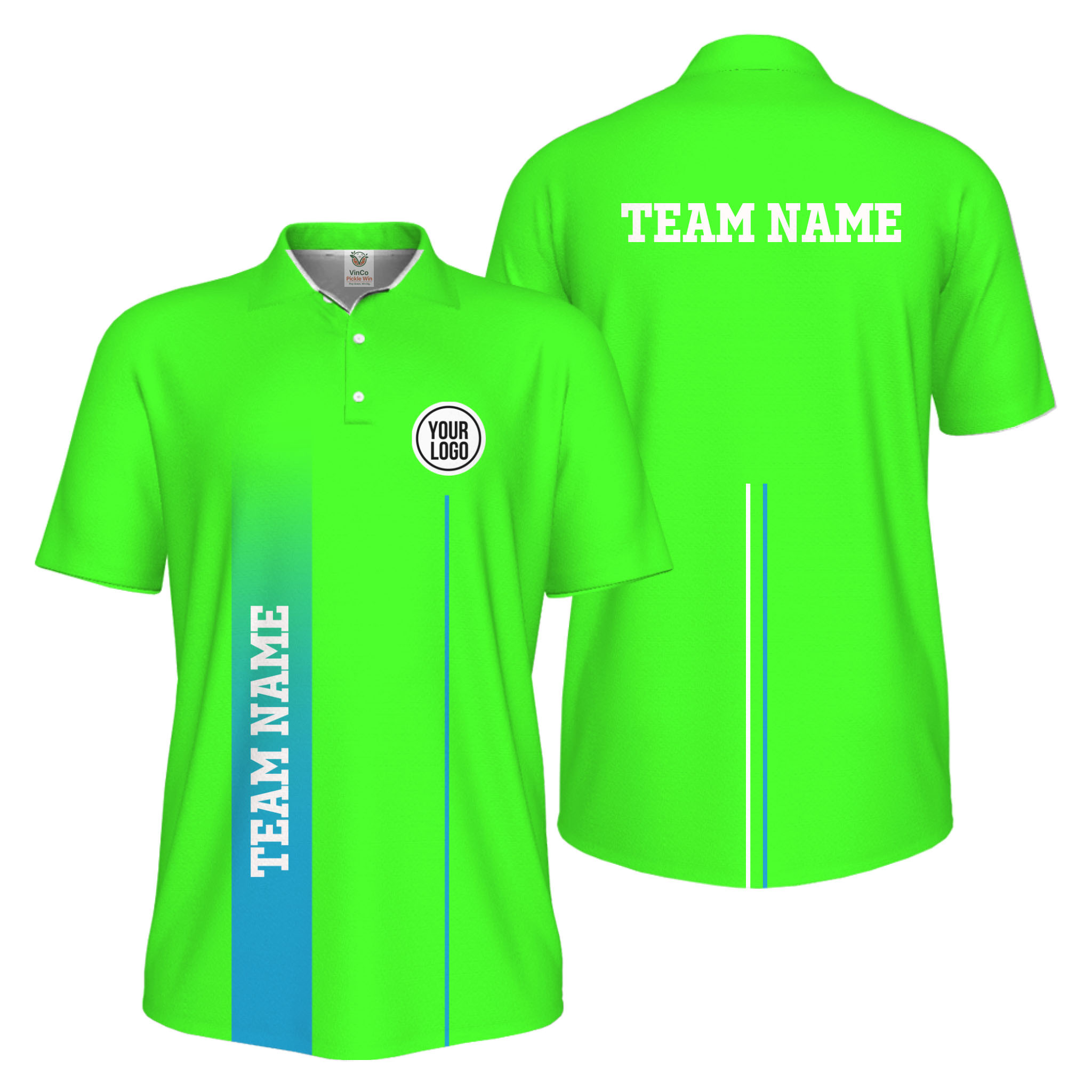 Picklewin Custom Team Logo Performance Sports Men Polo Shirt Live Preview 