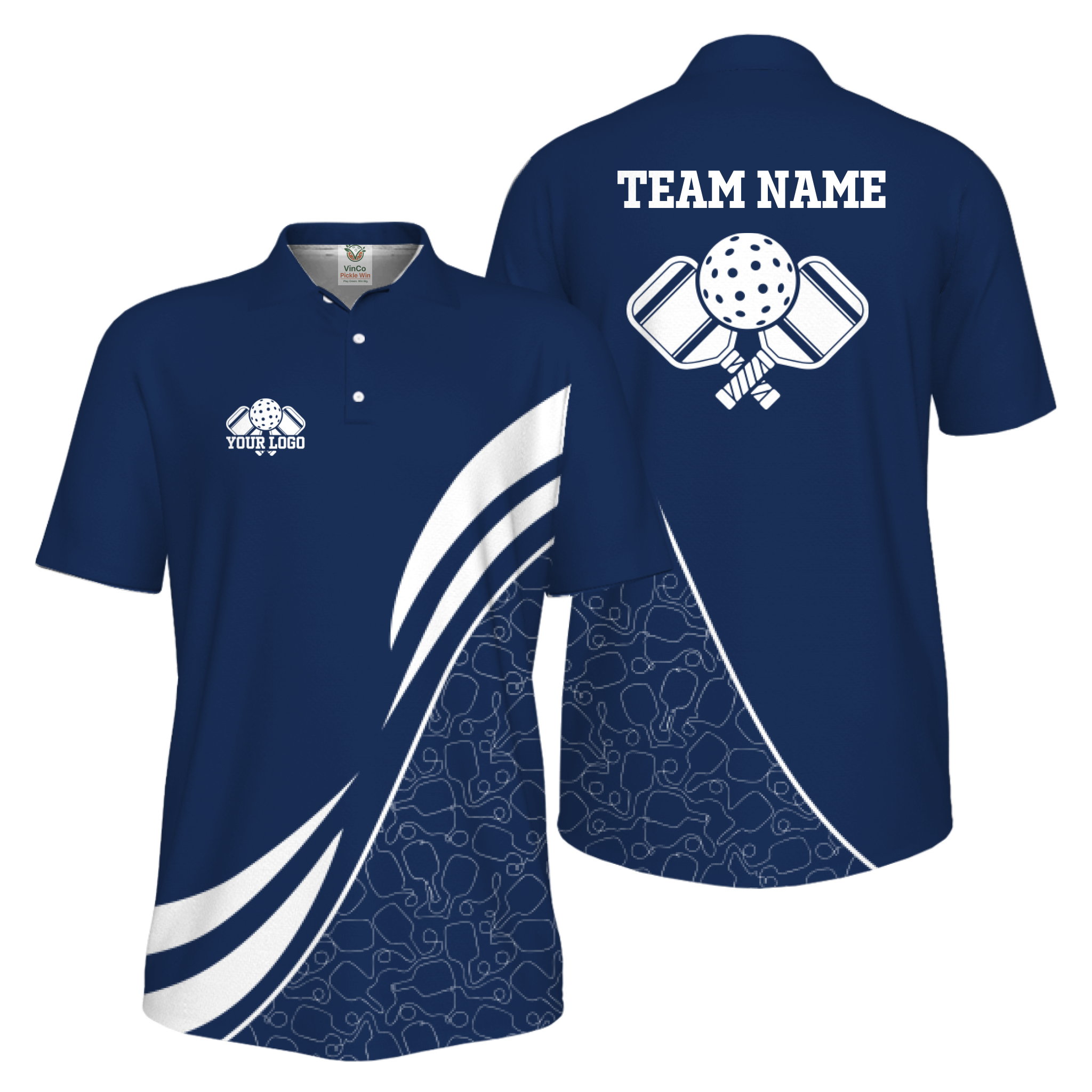 Picklewin Custom Team Logo UV Protection Men Pickleball Polo Shirt 