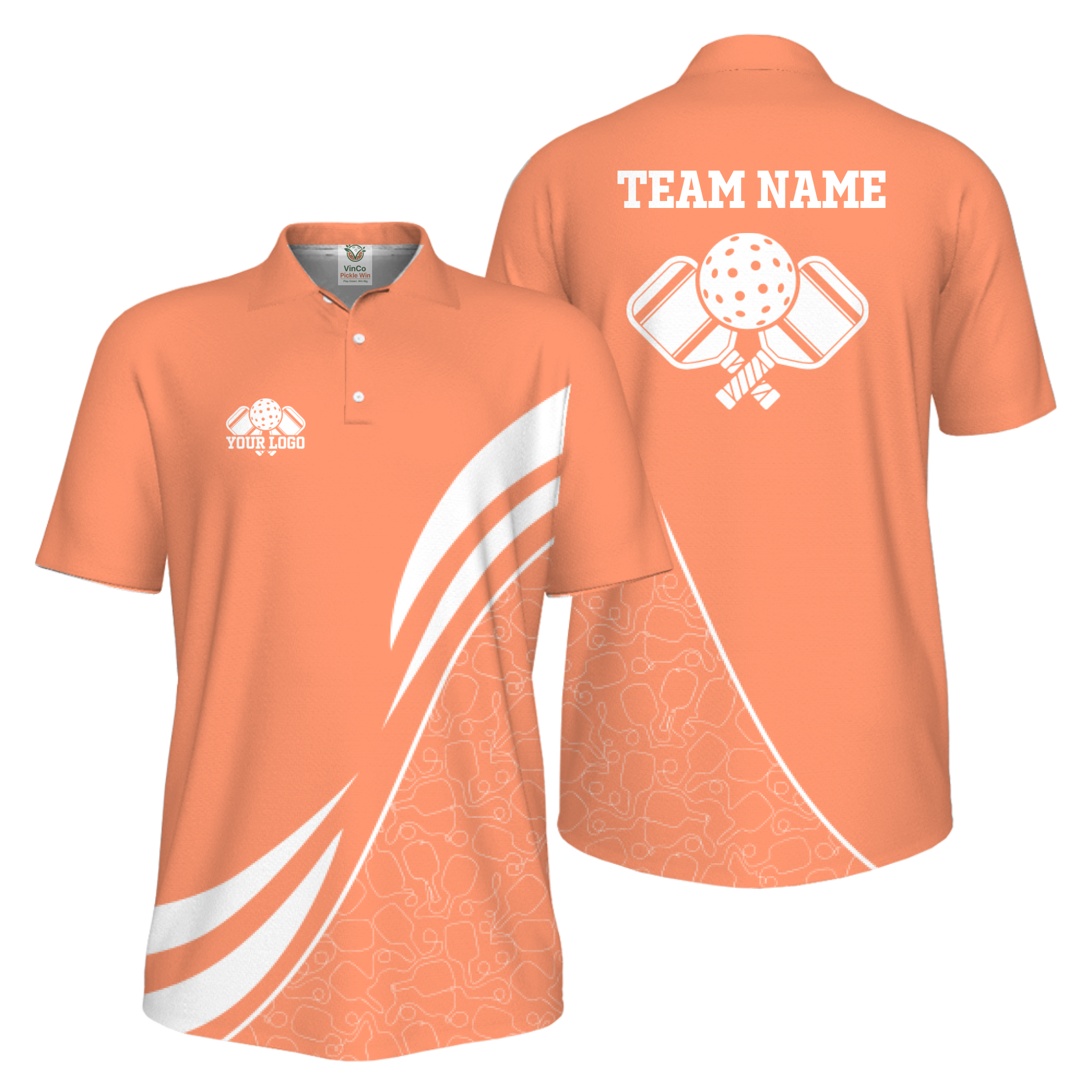 Picklewin Custom Team Logo UV Protection Men Pickleball Polo Shirt 