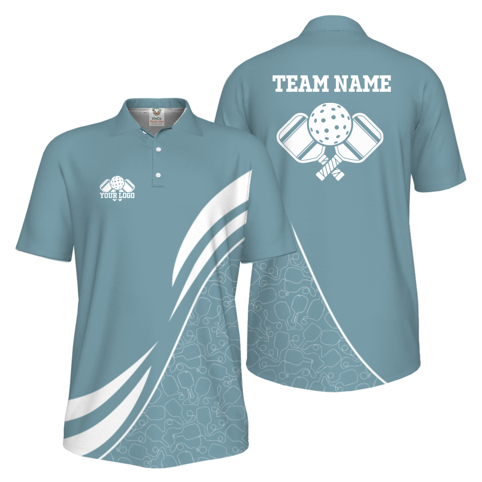 Picklewin Custom Team Logo UV Protection Men Pickleball Polo Shirt 