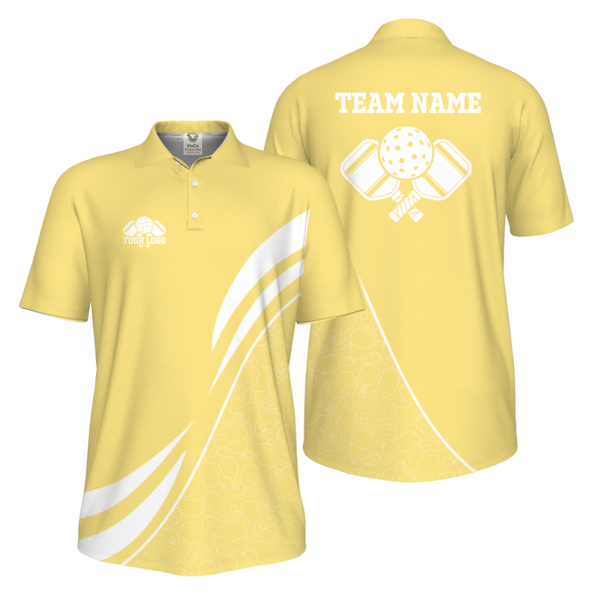 Picklewin Custom Team Logo UV Protection Men Pickleball Polo Shirt 
