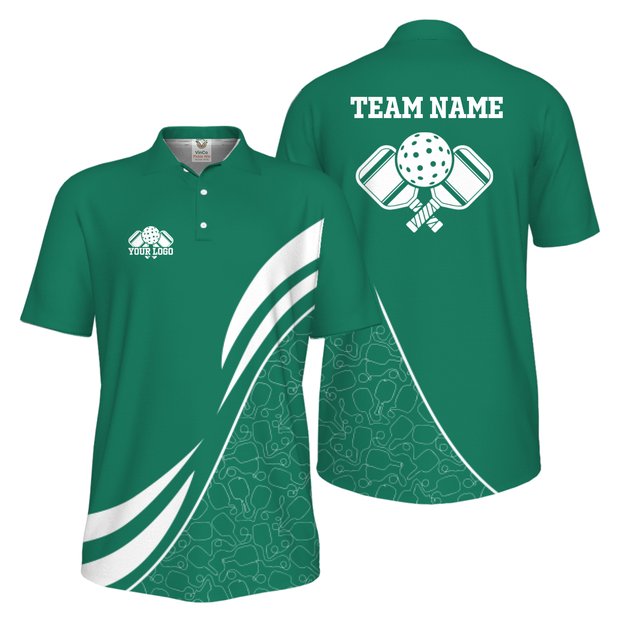 Picklewin Custom Team Logo UV Protection Men Pickleball Polo Shirt 
