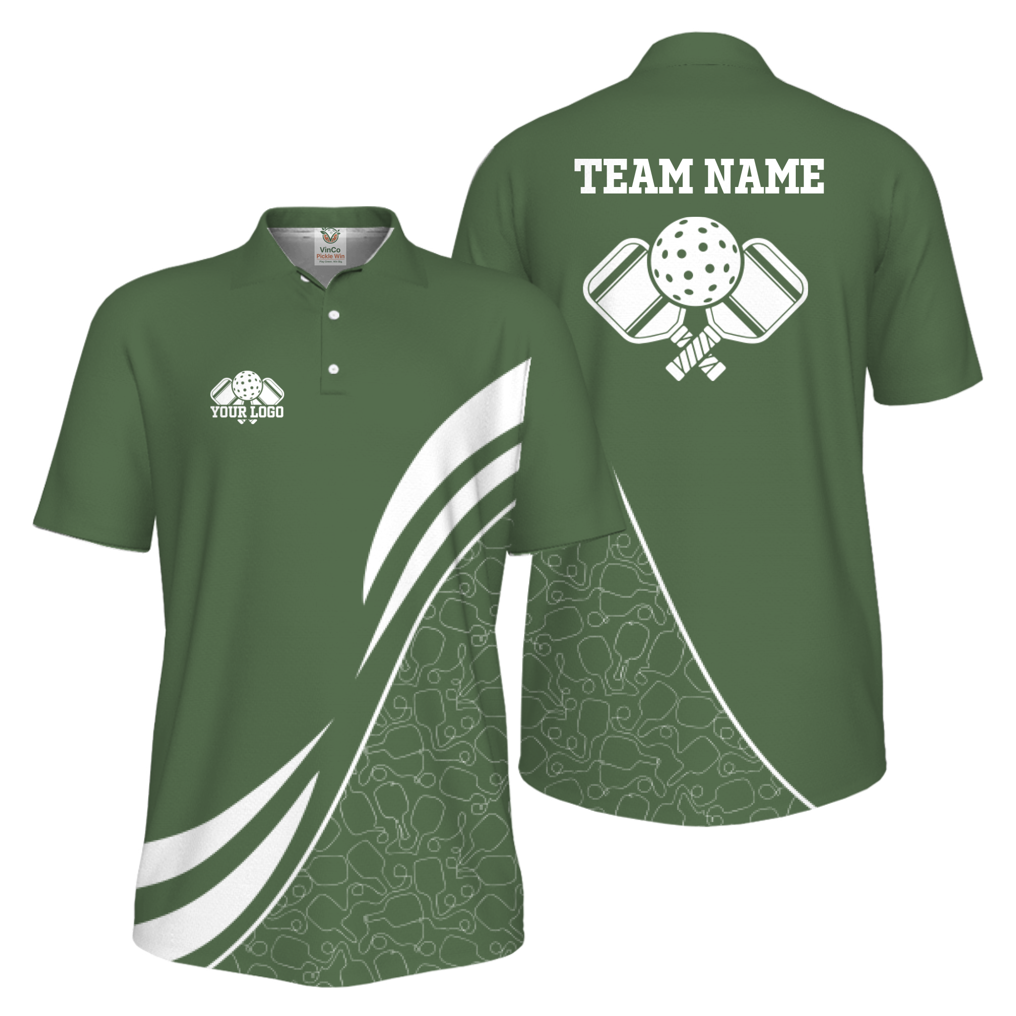 Picklewin Custom Team Logo UV Protection Men Pickleball Polo Shirt 