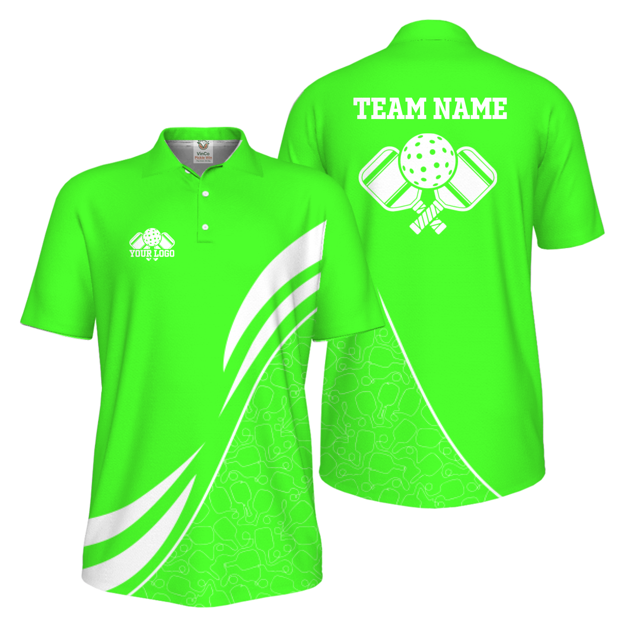 Picklewin Custom Team Logo UV Protection Men Pickleball Polo Shirt 