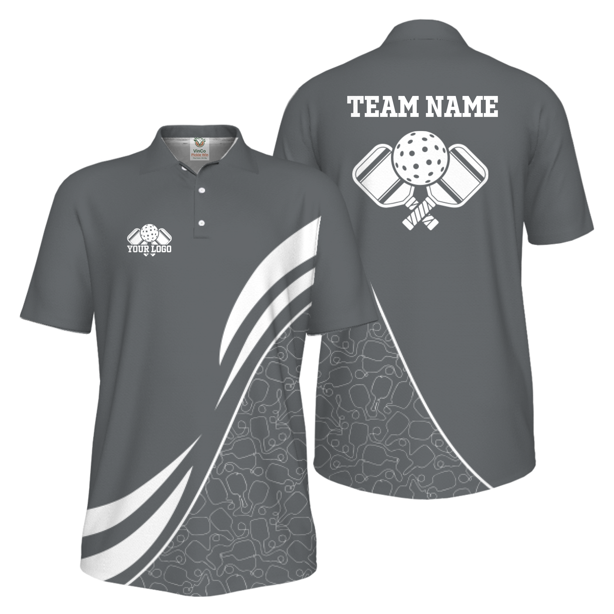 Picklewin Custom Team Logo UV Protection Men Pickleball Polo Shirt 