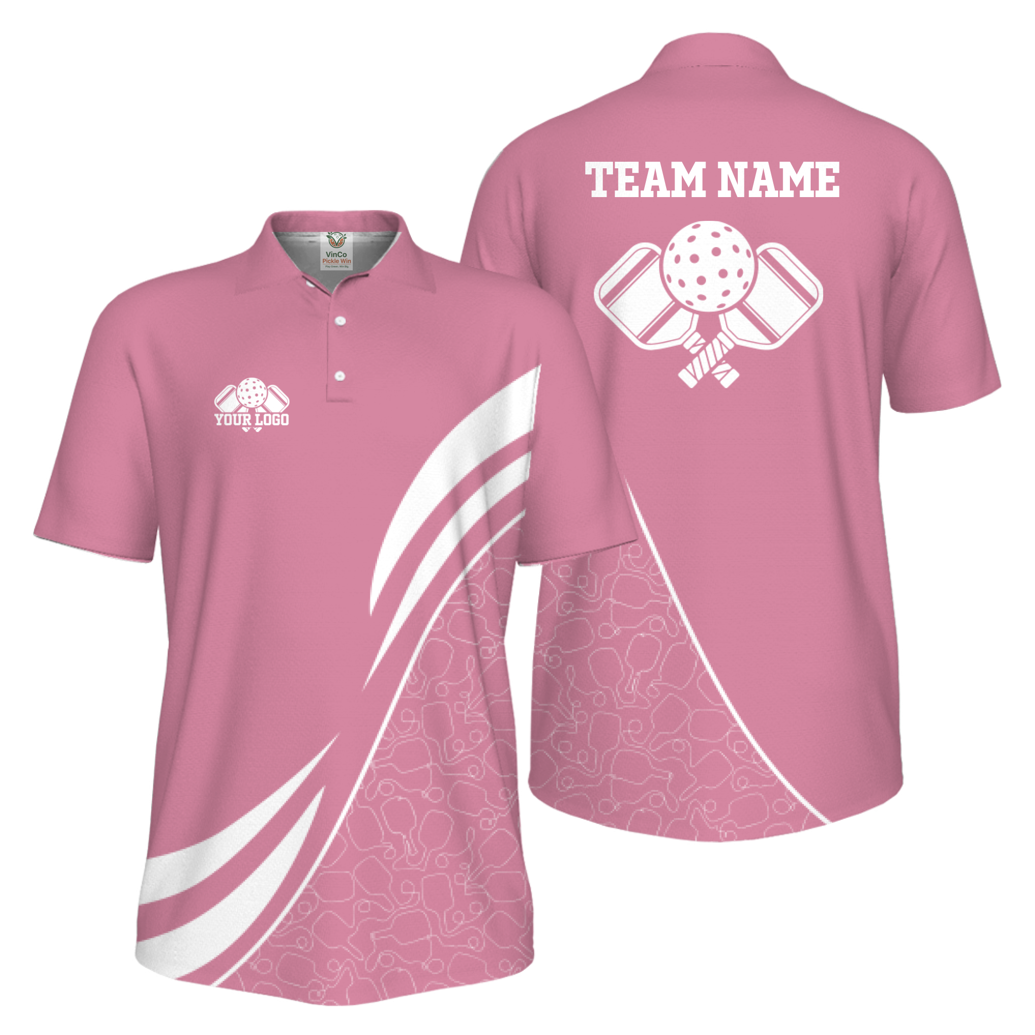 Picklewin Custom Team Logo UV Protection Men Pickleball Polo Shirt 