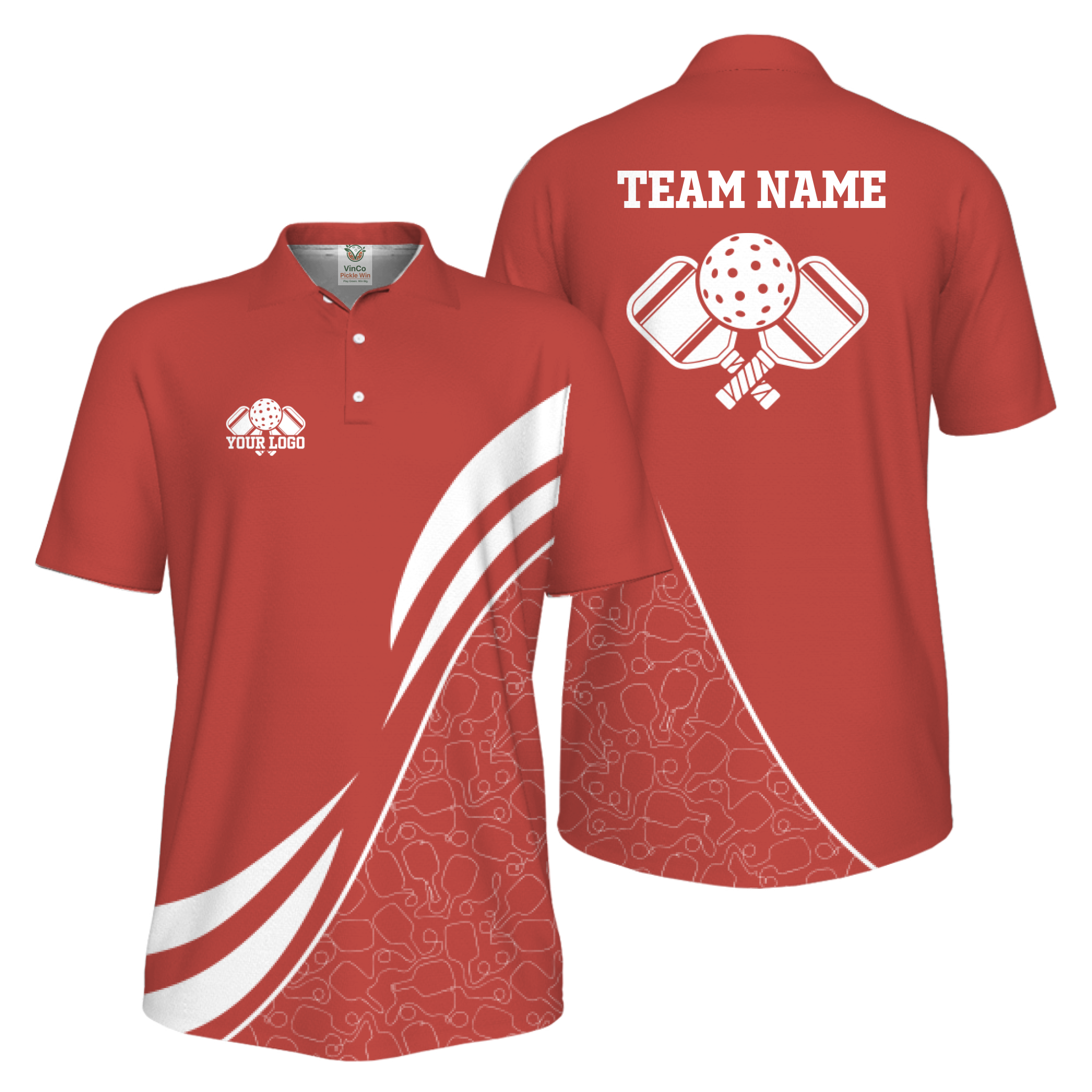 Picklewin Custom Team Logo UV Protection Men Pickleball Polo Shirt 