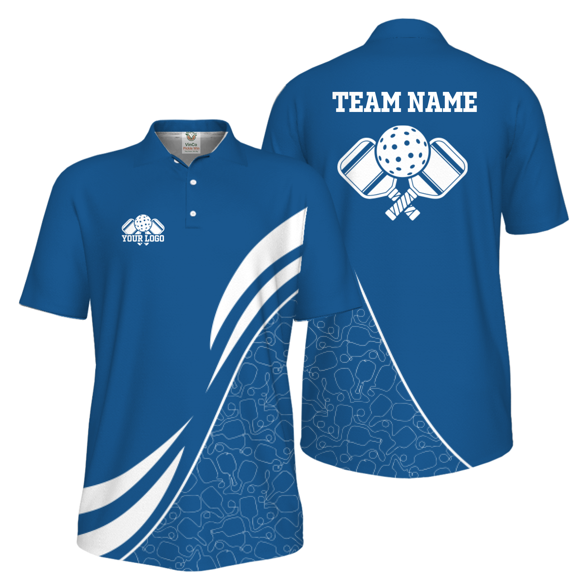 Picklewin Custom Team Logo UV Protection Men Pickleball Polo Shirt 