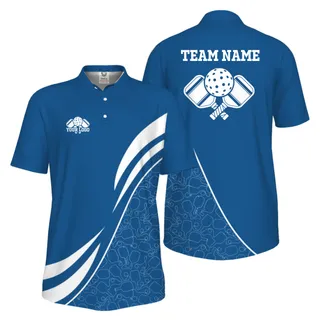Picklewin Custom Team Logo UV Protection Men Pickleball Polo Shirt 