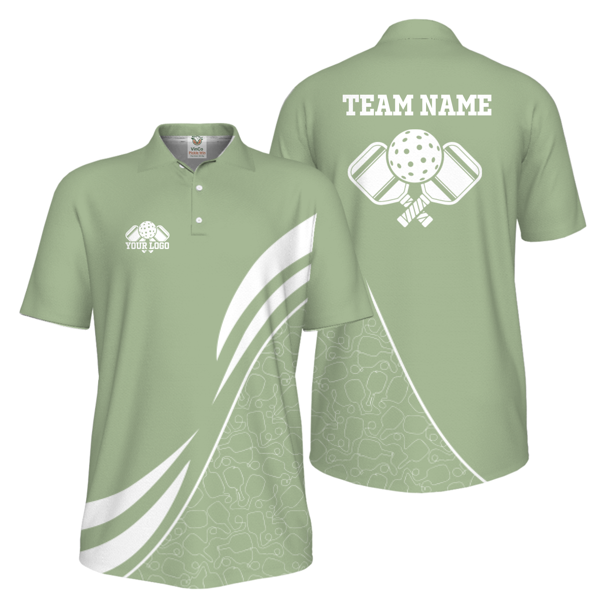 Picklewin Custom Team Logo UV Protection Men Pickleball Polo Shirt 