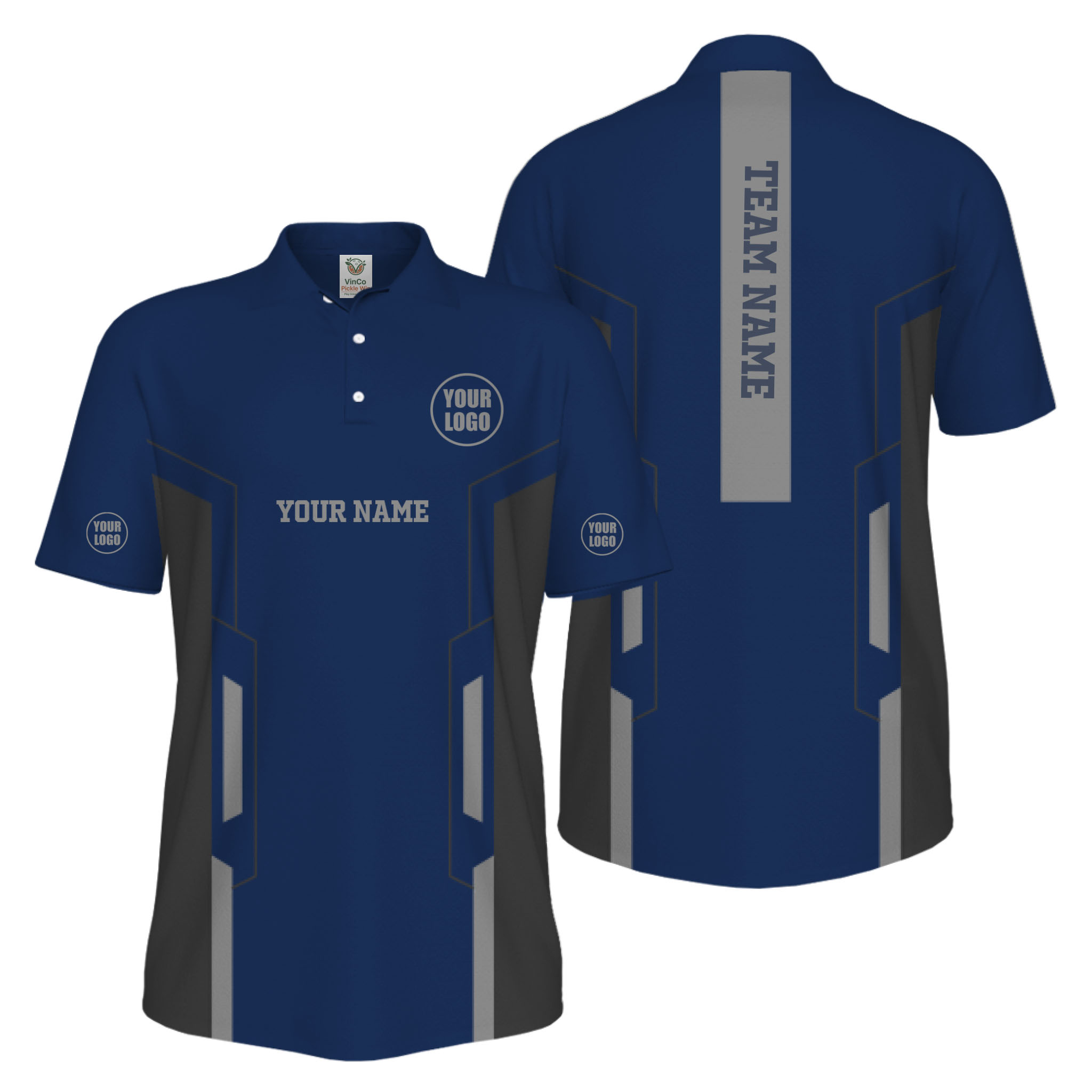 Picklewin Custom Team Name And Logo Performance UV Protection Men Polo Shirt