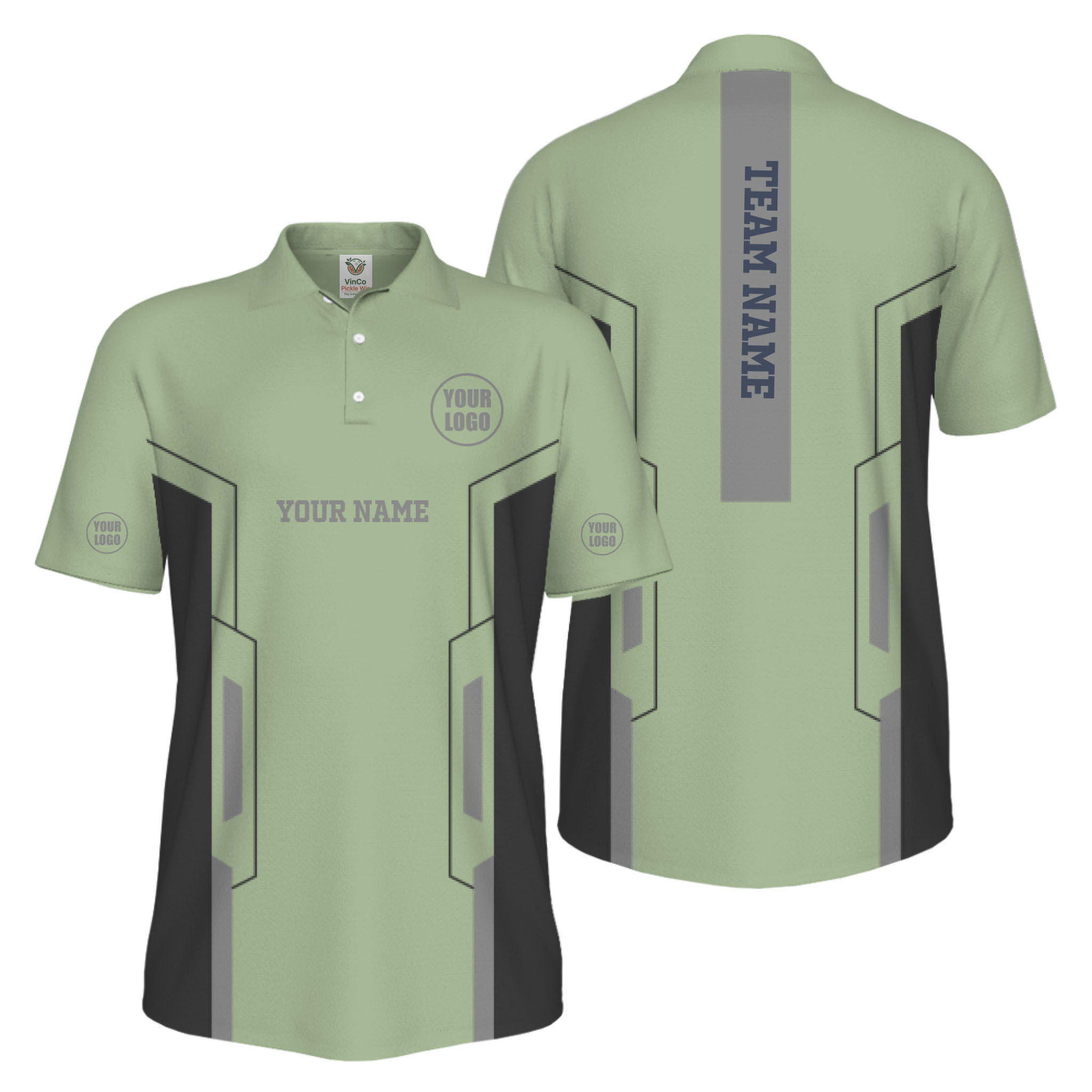 Picklewin Custom Team Name And Logo Performance UV Protection Men Polo Shirt