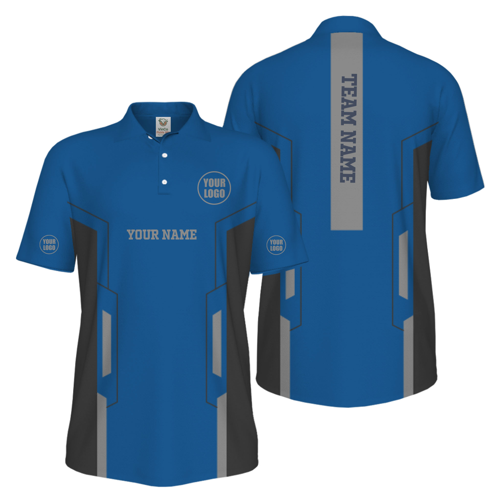 Picklewin Custom Team Name And Logo Performance UV Protection Men Polo Shirt