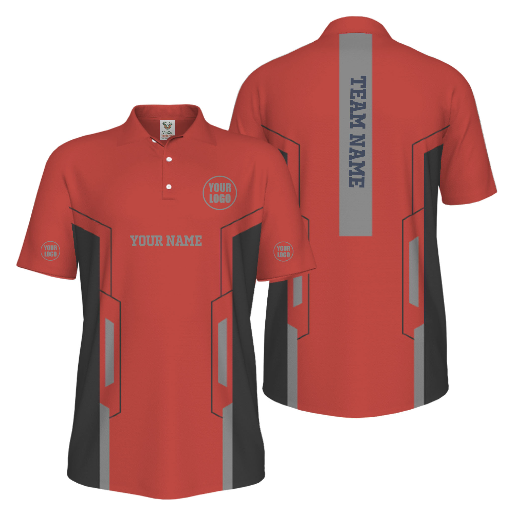 Picklewin Custom Team Name And Logo Performance UV Protection Men Polo Shirt