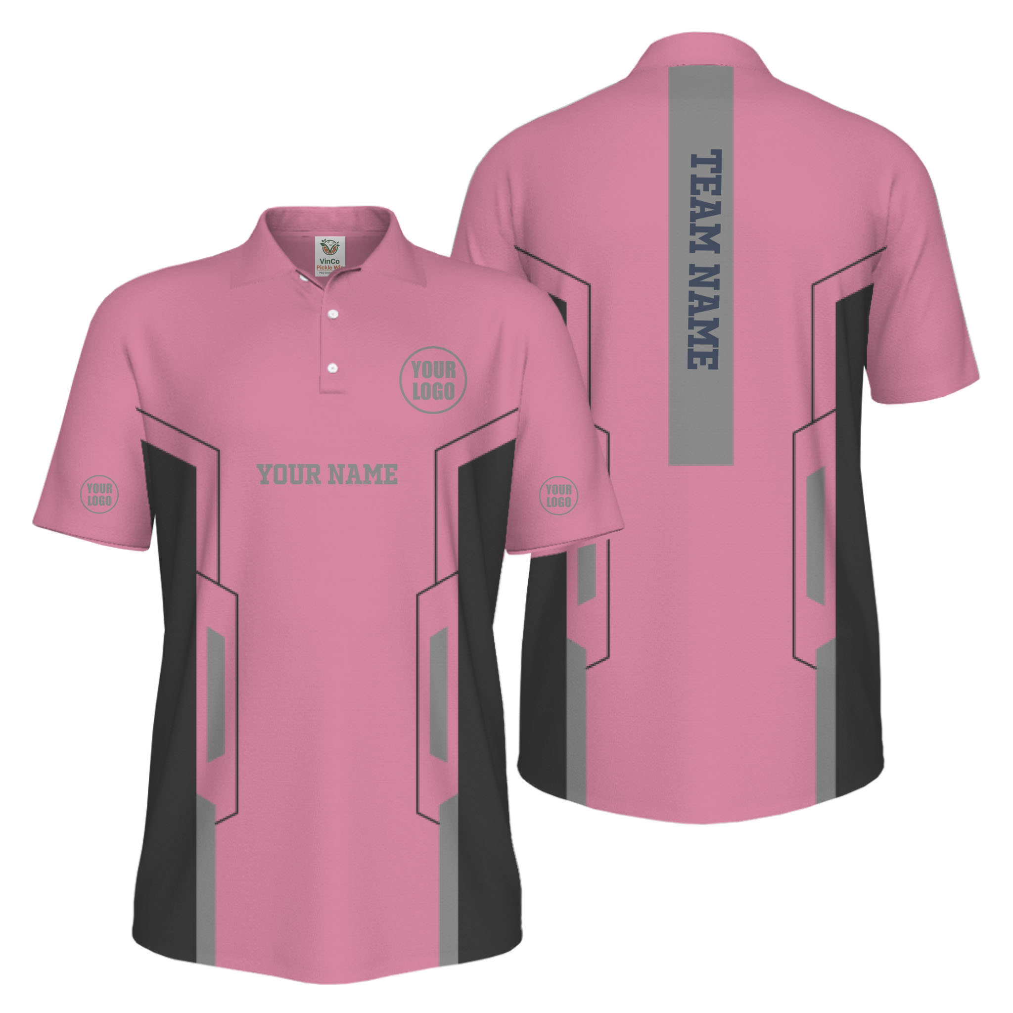 Picklewin Custom Team Name And Logo Performance UV Protection Men Polo Shirt