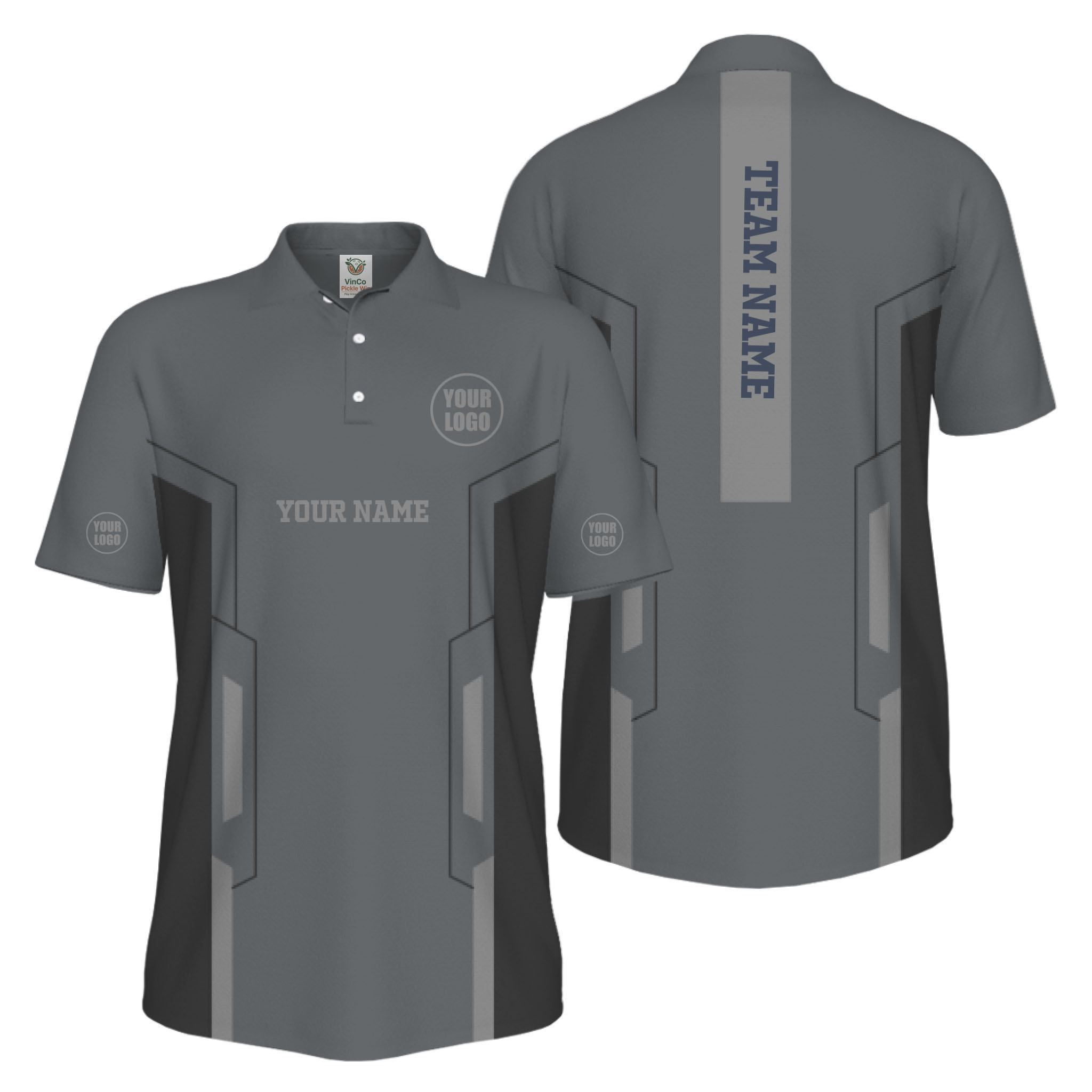 Picklewin Custom Team Name And Logo Performance UV Protection Men Polo Shirt