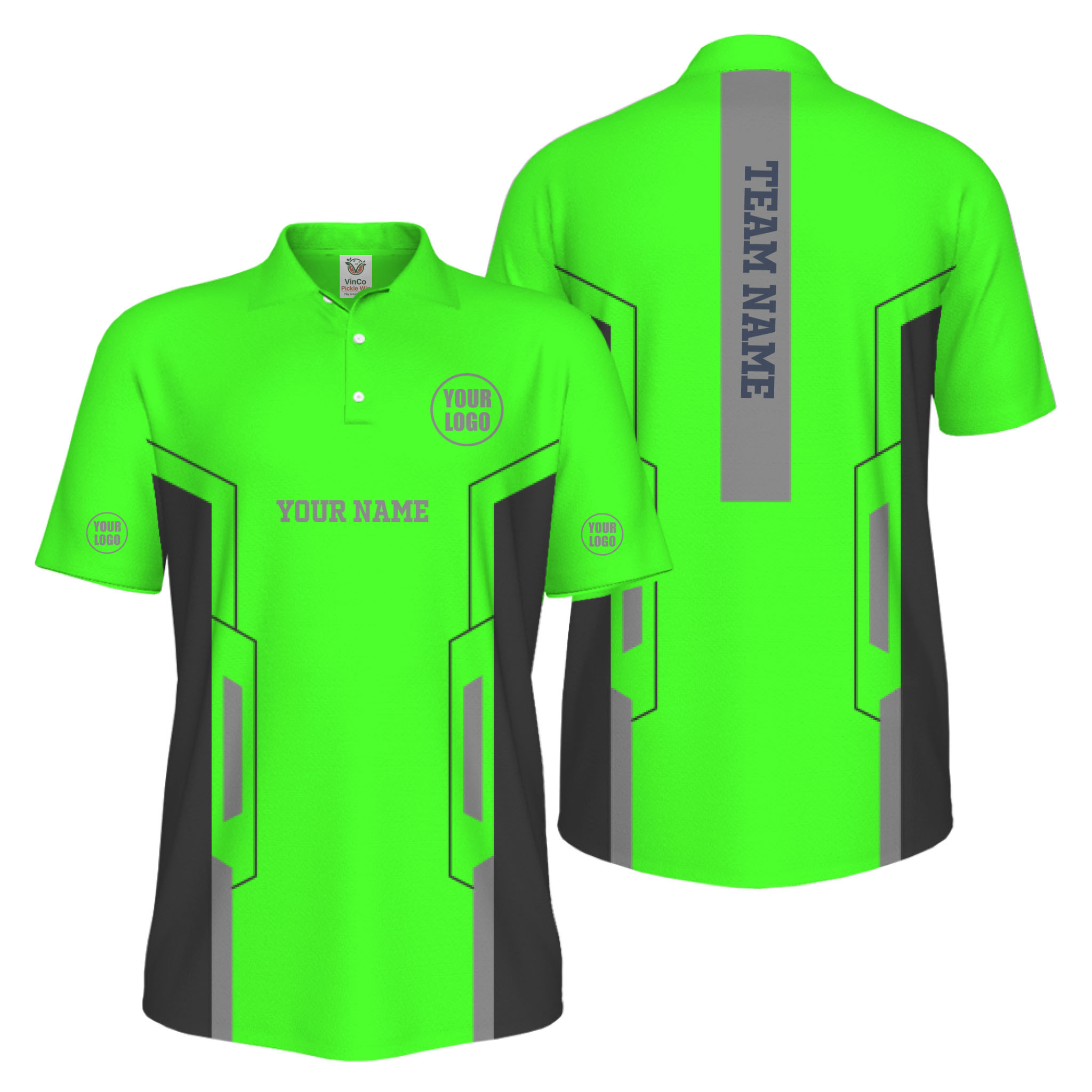 Picklewin Custom Team Name And Logo Performance UV Protection Men Polo Shirt
