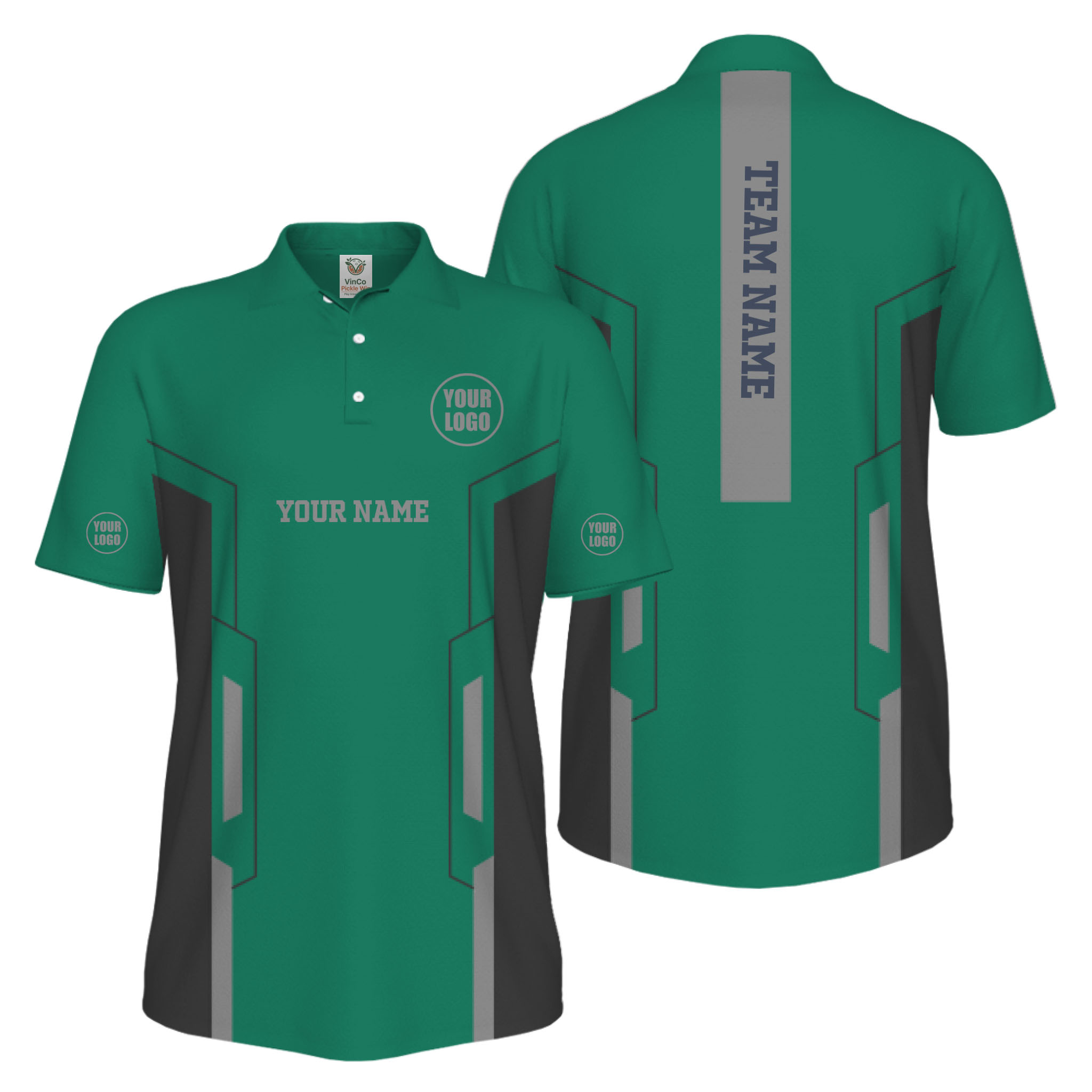 Picklewin Custom Team Name And Logo Performance UV Protection Men Polo Shirt