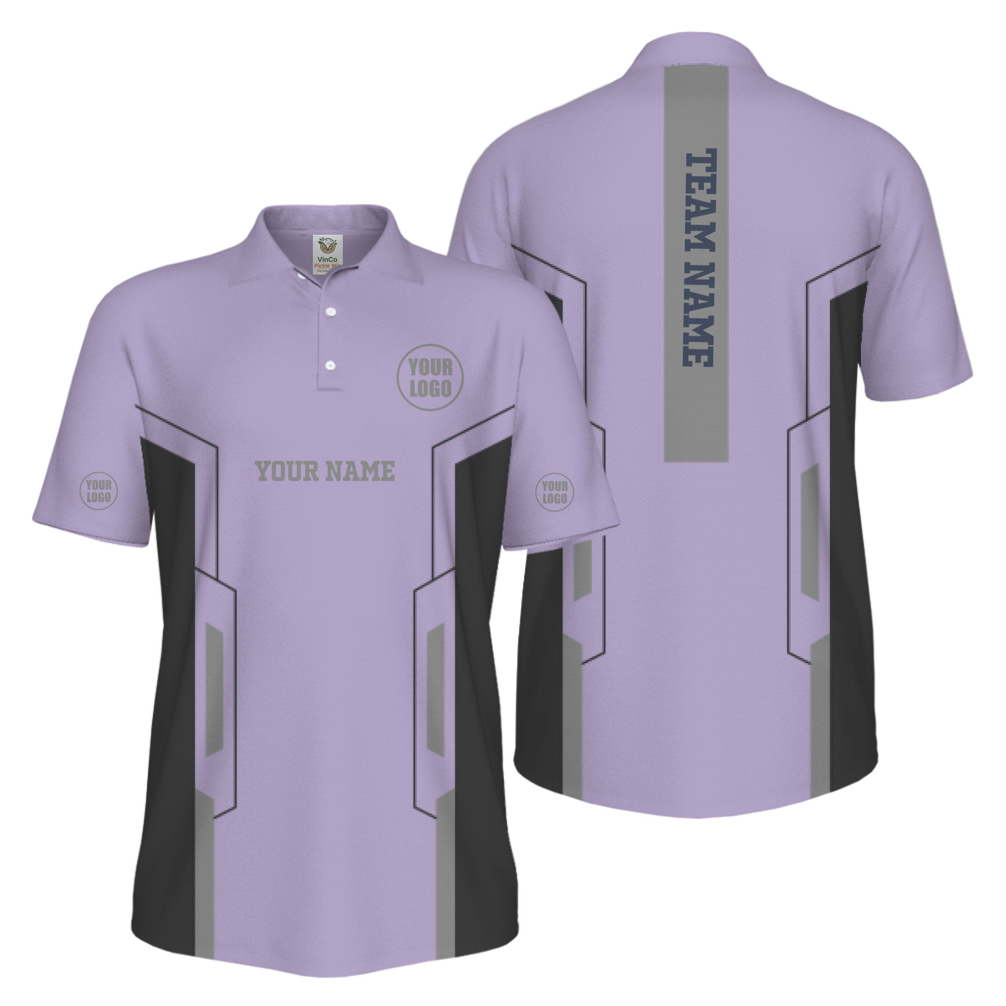 Picklewin Custom Team Name And Logo Performance UV Protection Men Polo Shirt