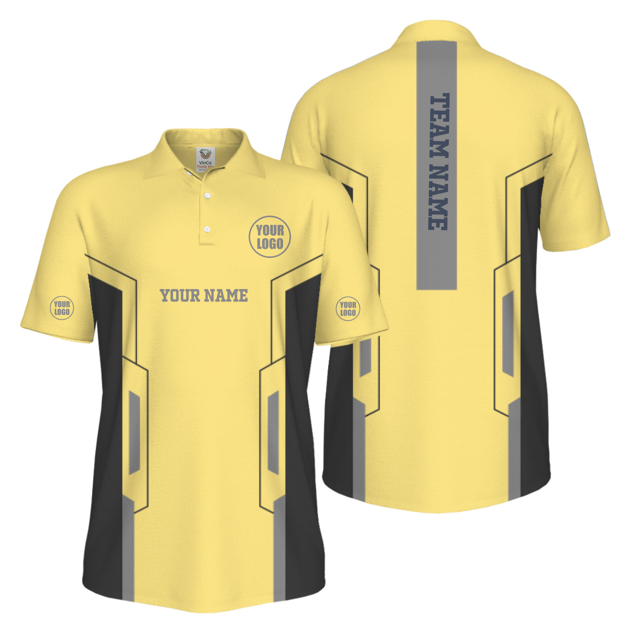 Picklewin Custom Team Name And Logo Performance UV Protection Men Polo Shirt