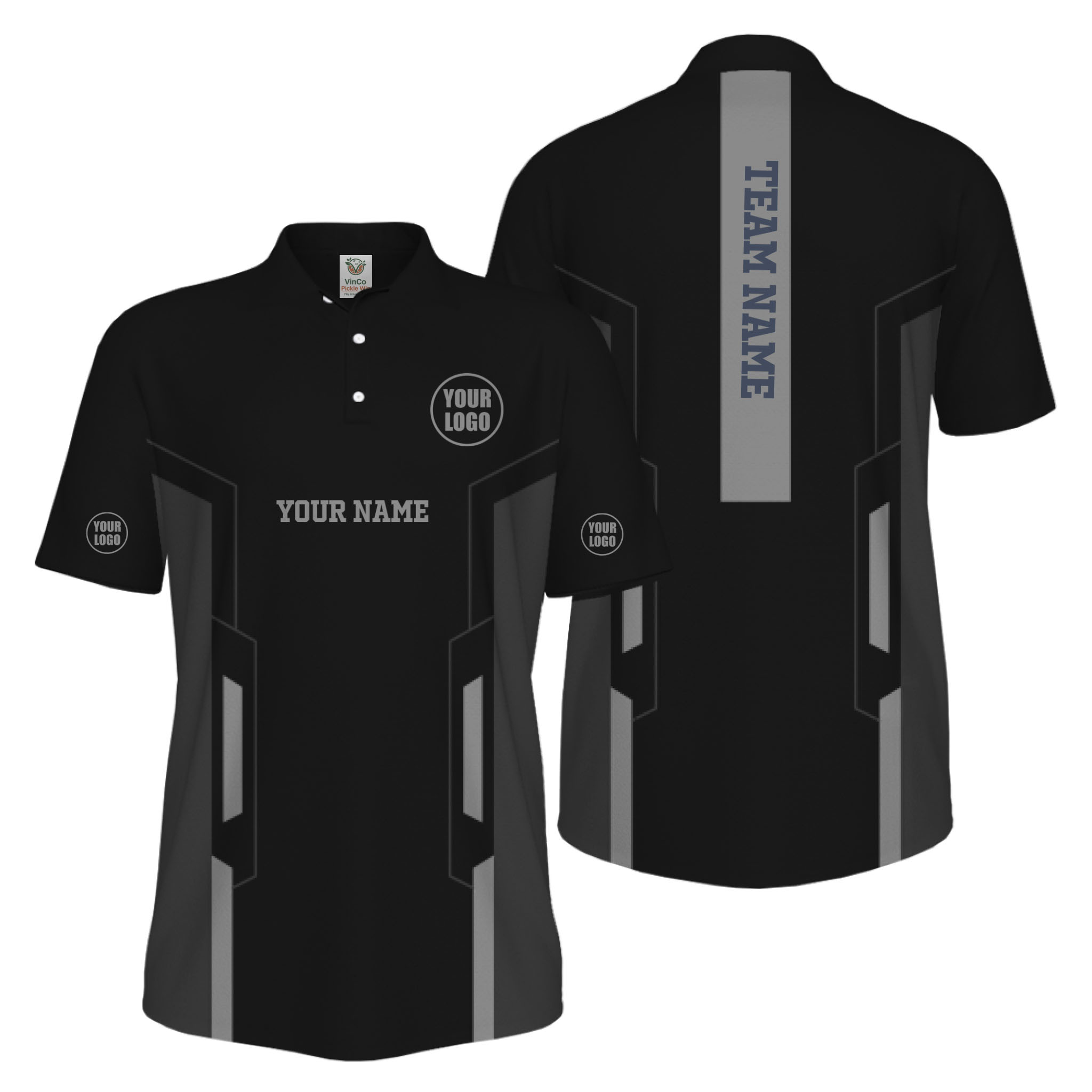 Picklewin Custom Team Name And Logo Performance UV Protection Men Polo Shirt
