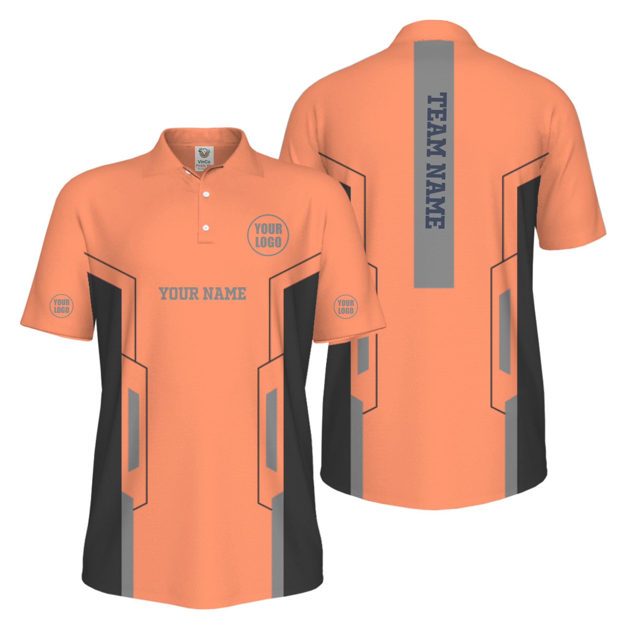 Picklewin Custom Team Name And Logo Performance UV Protection Men Polo Shirt