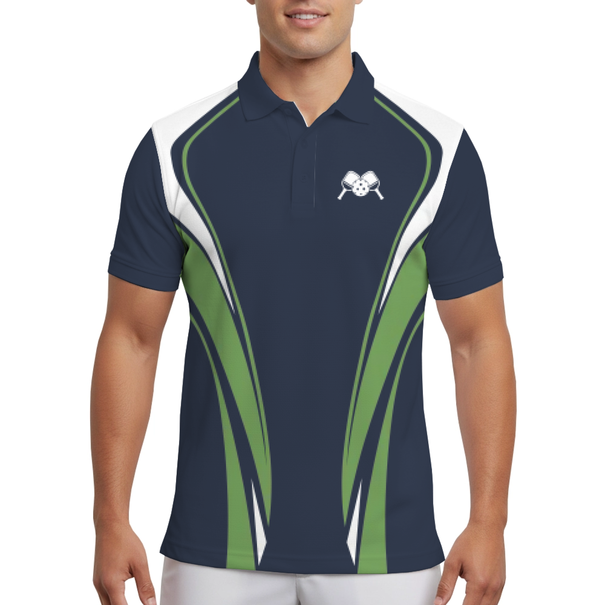 Picklewin Custom Team Name Elegant Men's UV Protection Polo Shirt